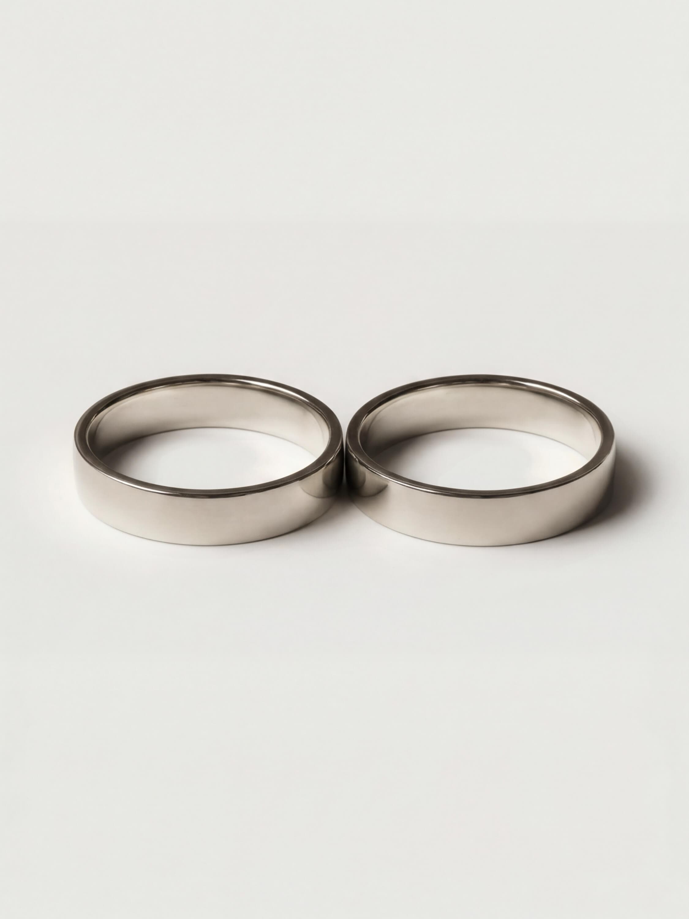 Classic 5mm duo wedding rings in white gold