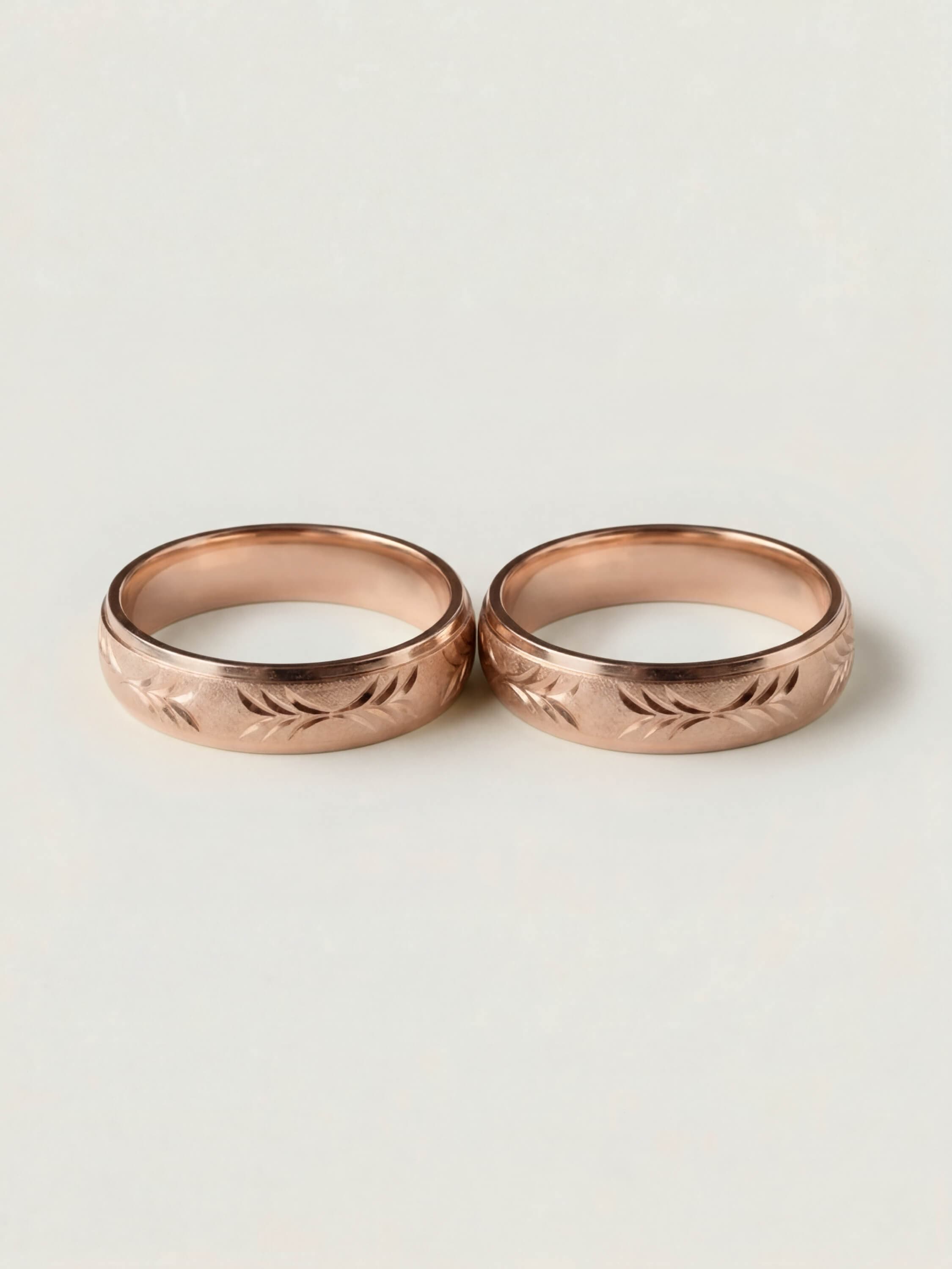 Laurel Duo Wedding Rings in Rose Gold