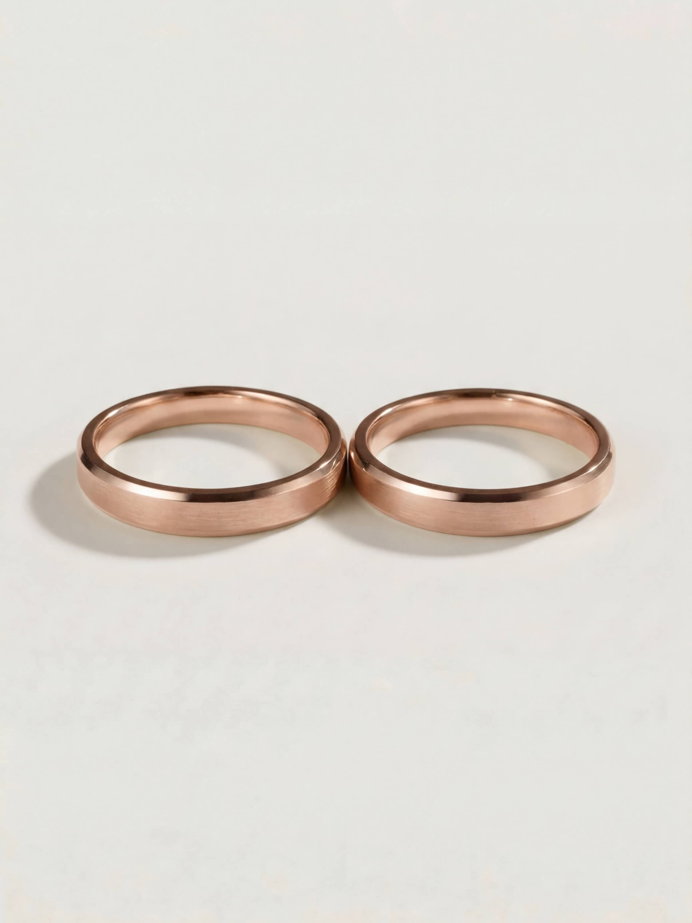 Summit Duo Wedding Rings in Rose Gold