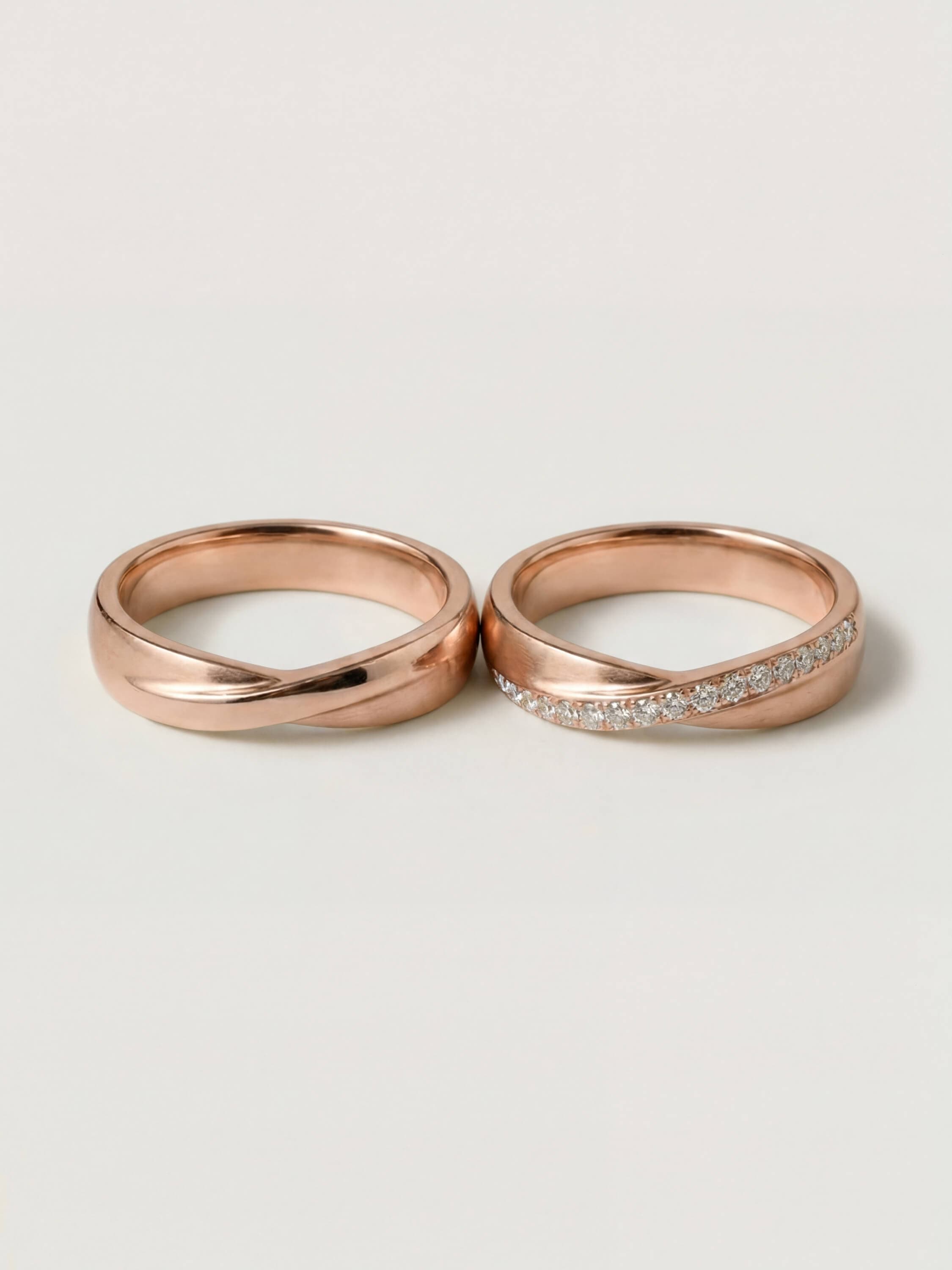 Union and Stellar Union duo wedding rings in rose gold