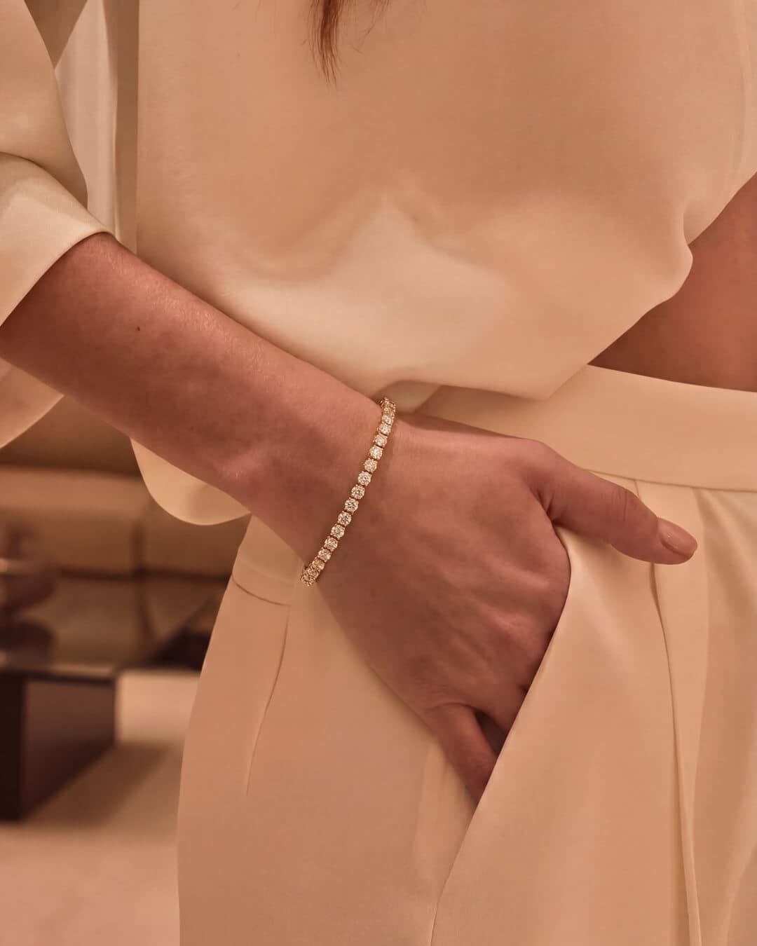 Tennis Bracelet worn on woman