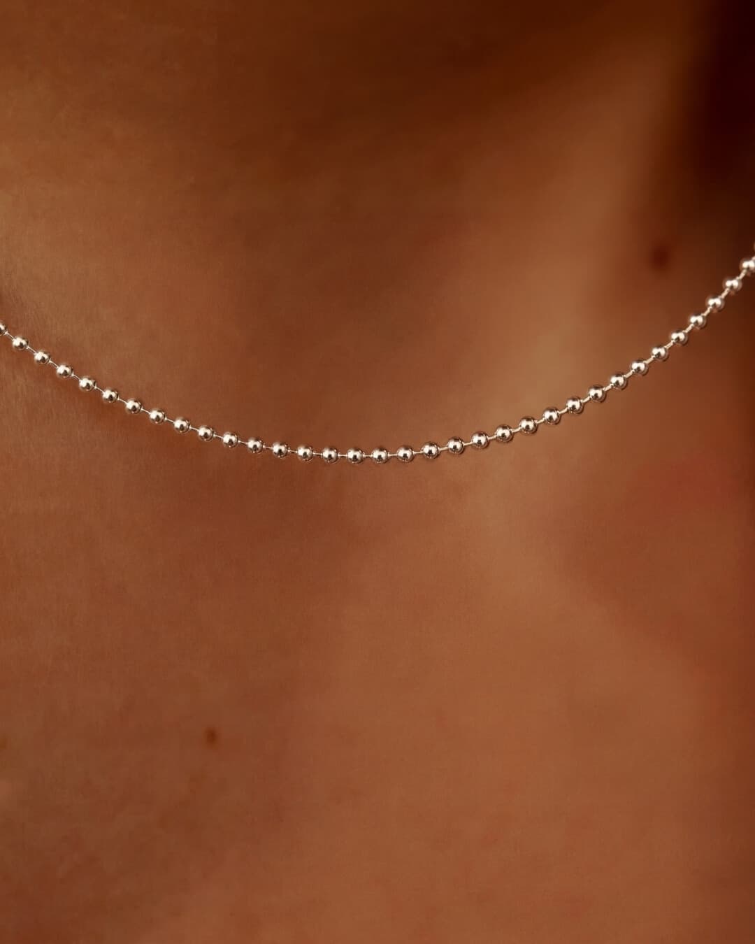 Bead Chain in white gold