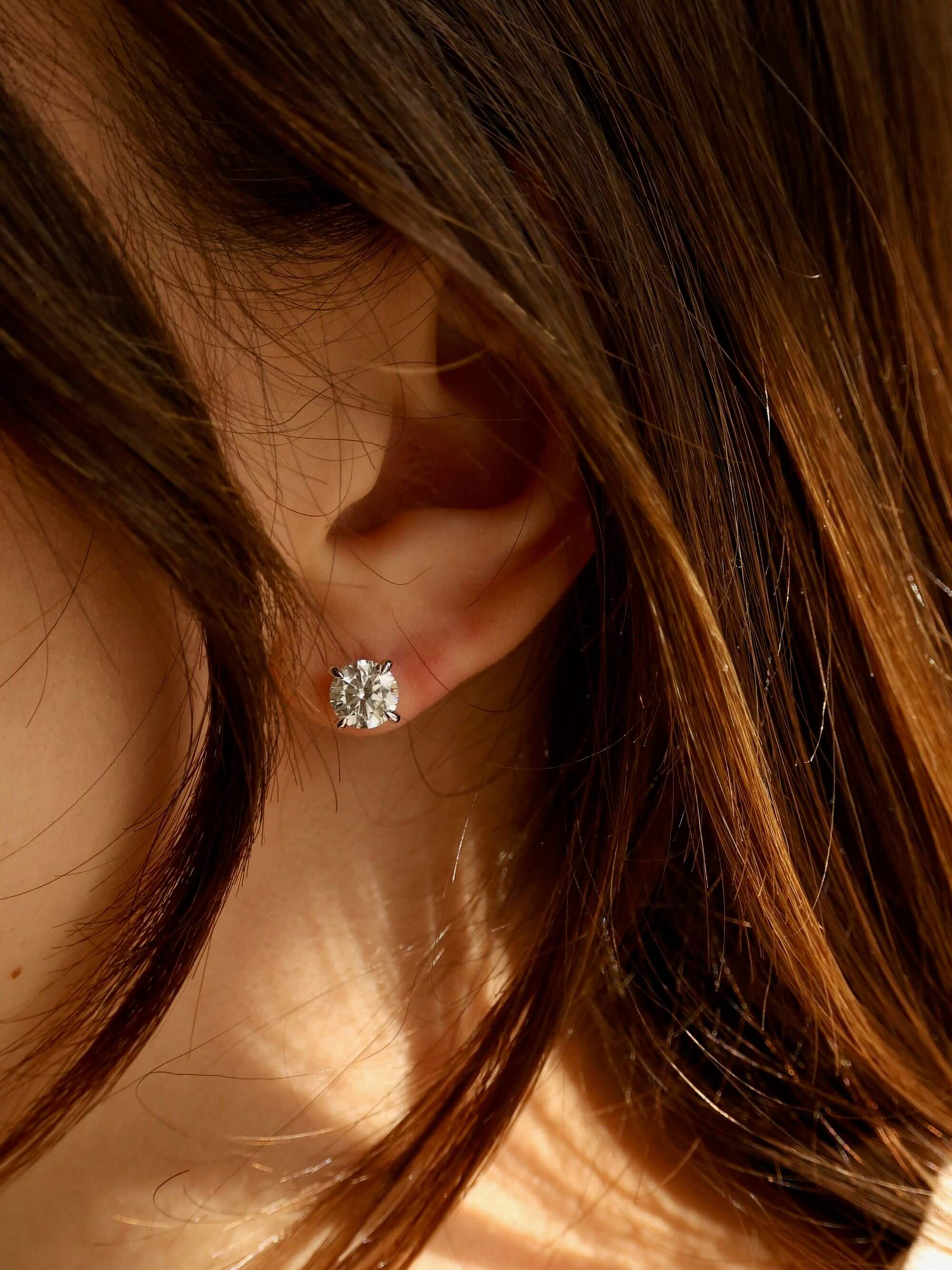 Round Brilliant Stud Earrings product view