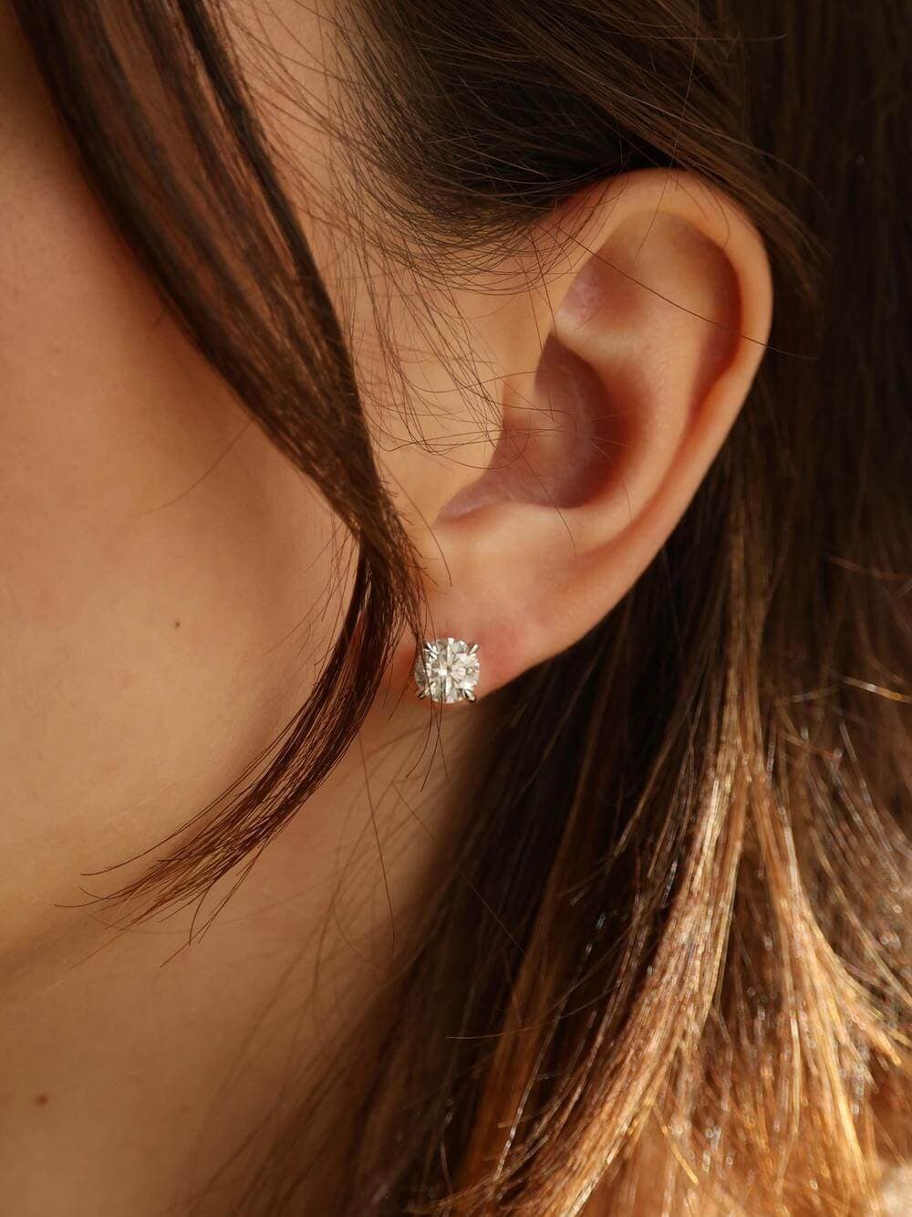 Round Brilliant Stud Earrings alternate product view