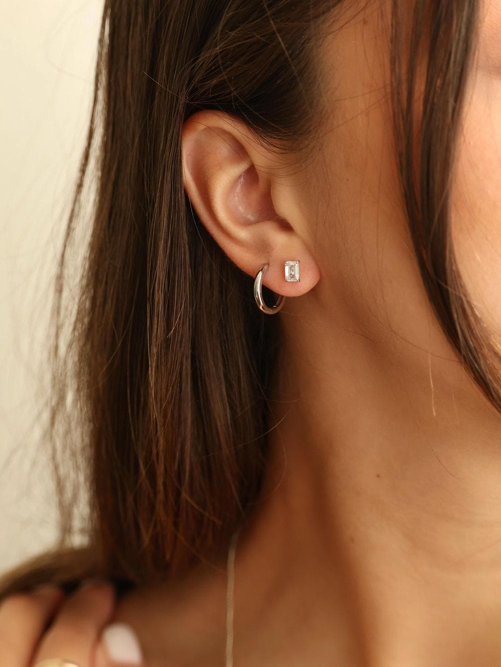 Huggie Hoop Earrings alternate ear view