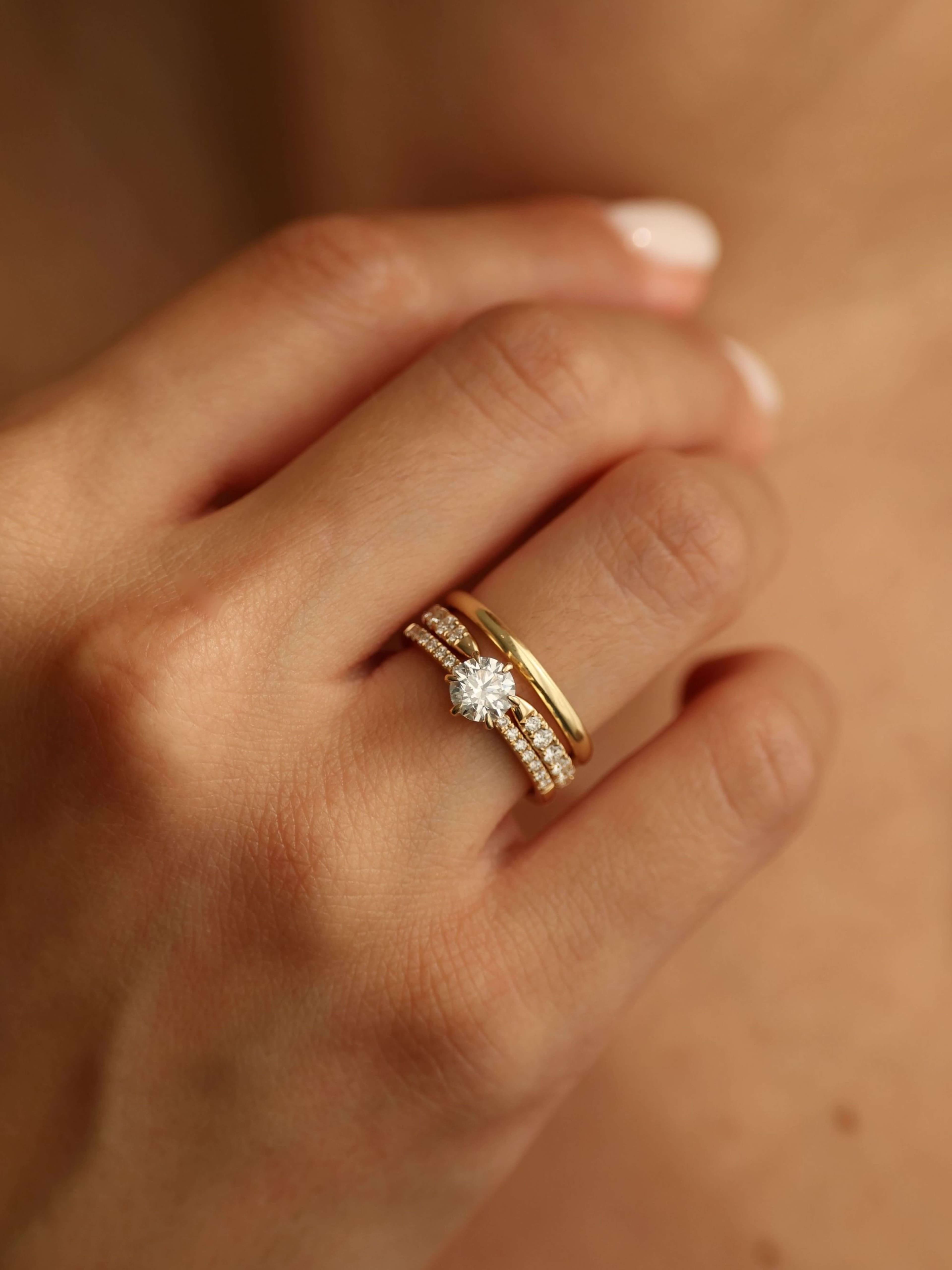 Aurelia Pavé Ring combined view