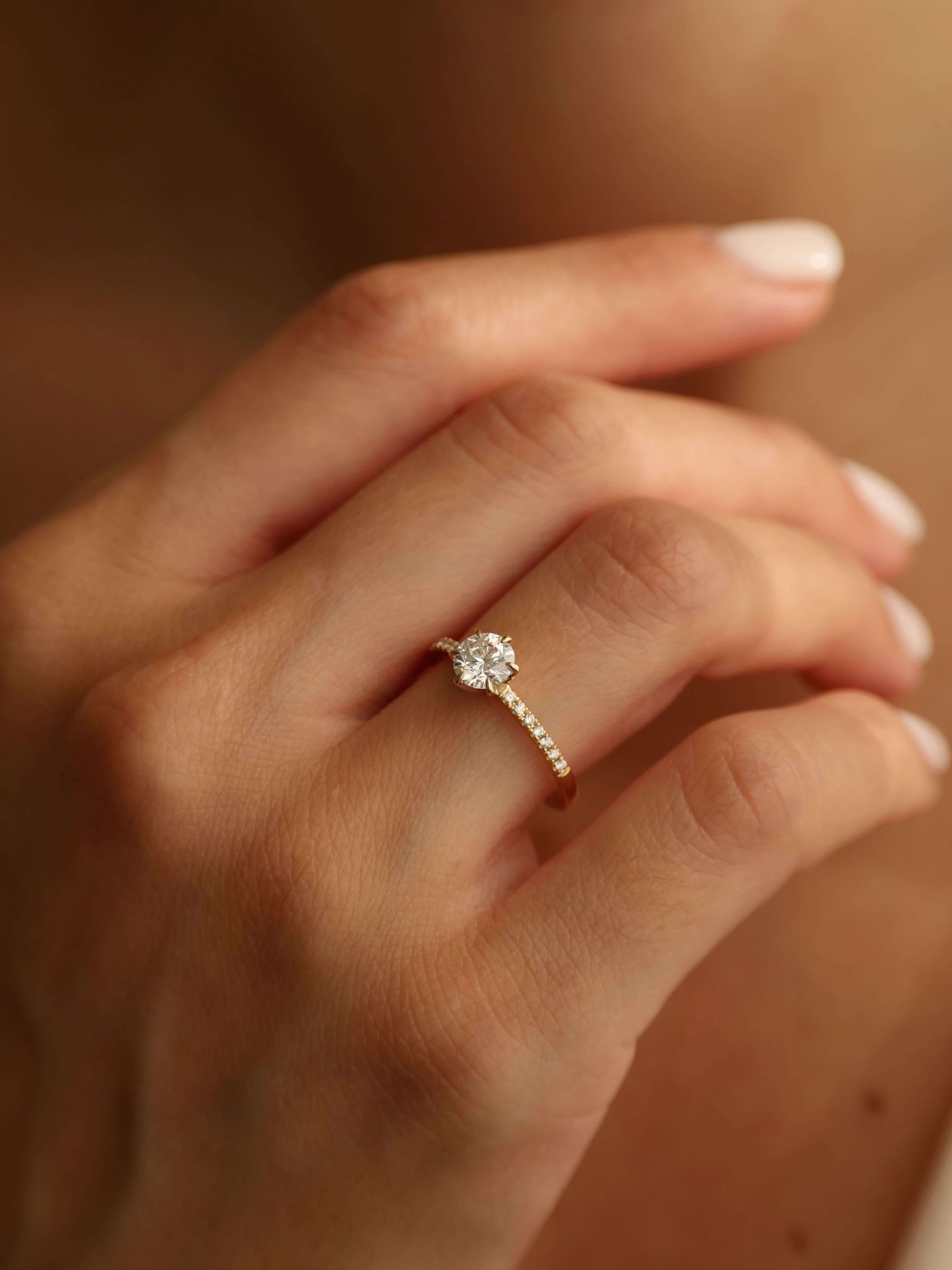 Aurelia Pavé Ring on hand v2