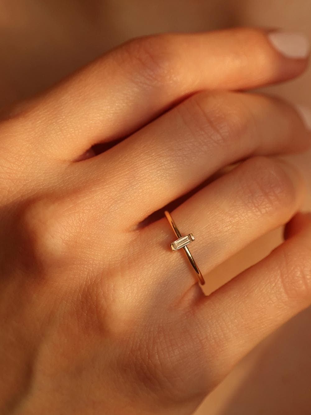 Baguette Ring on hand