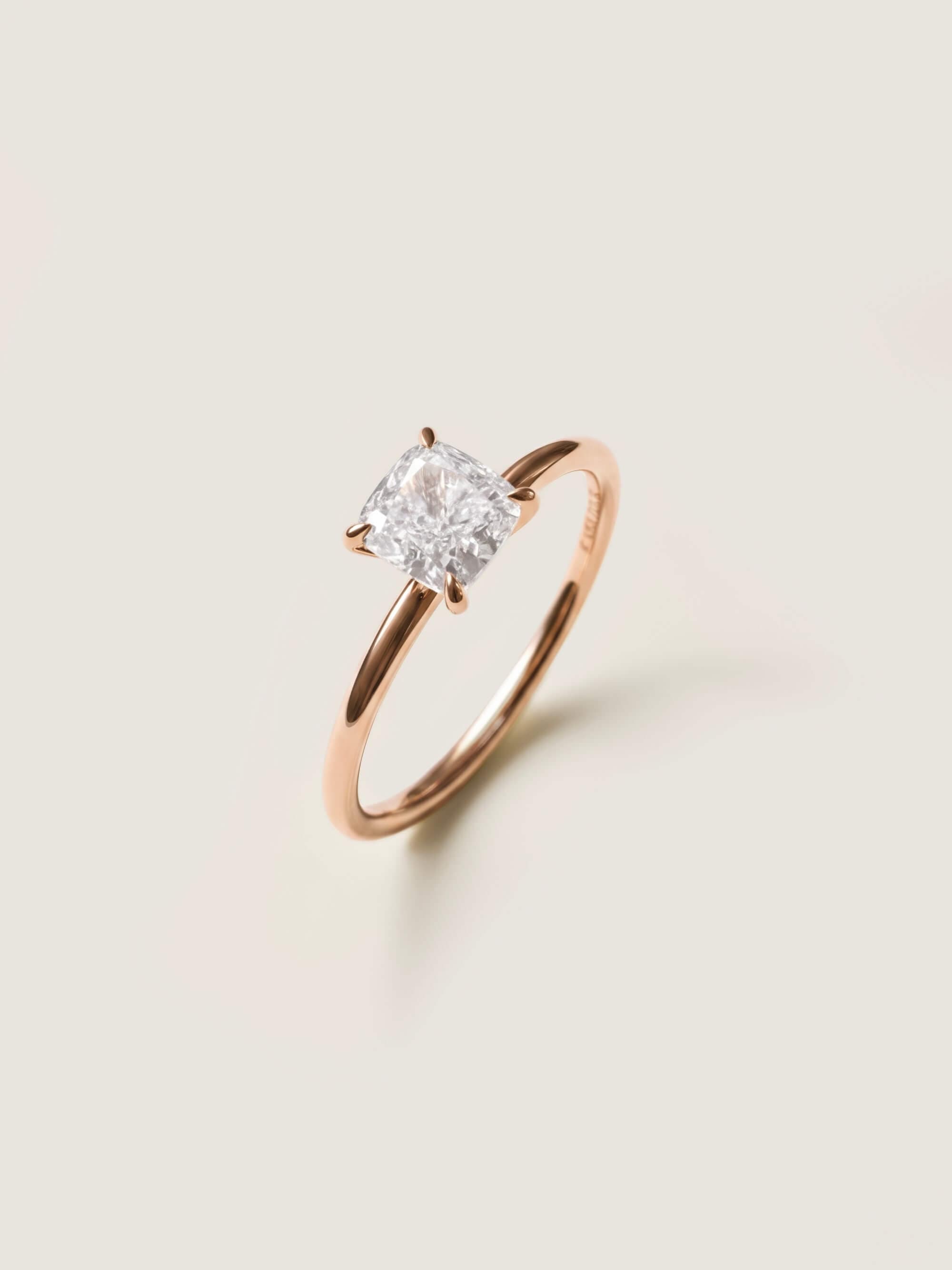 Classic Cushion Cut Ring in rose gold