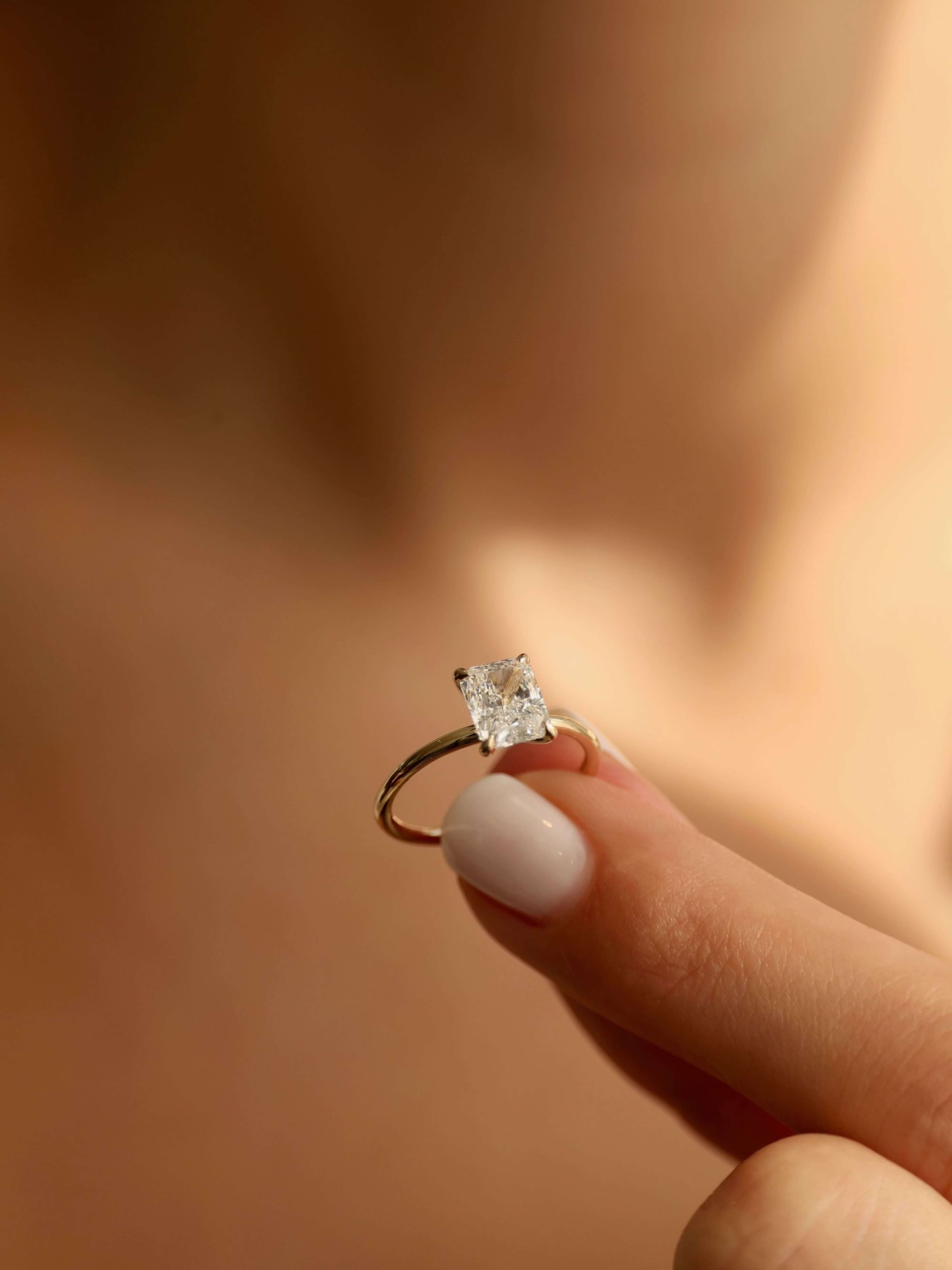 Classic Emerald Cut Ring M on finger v2