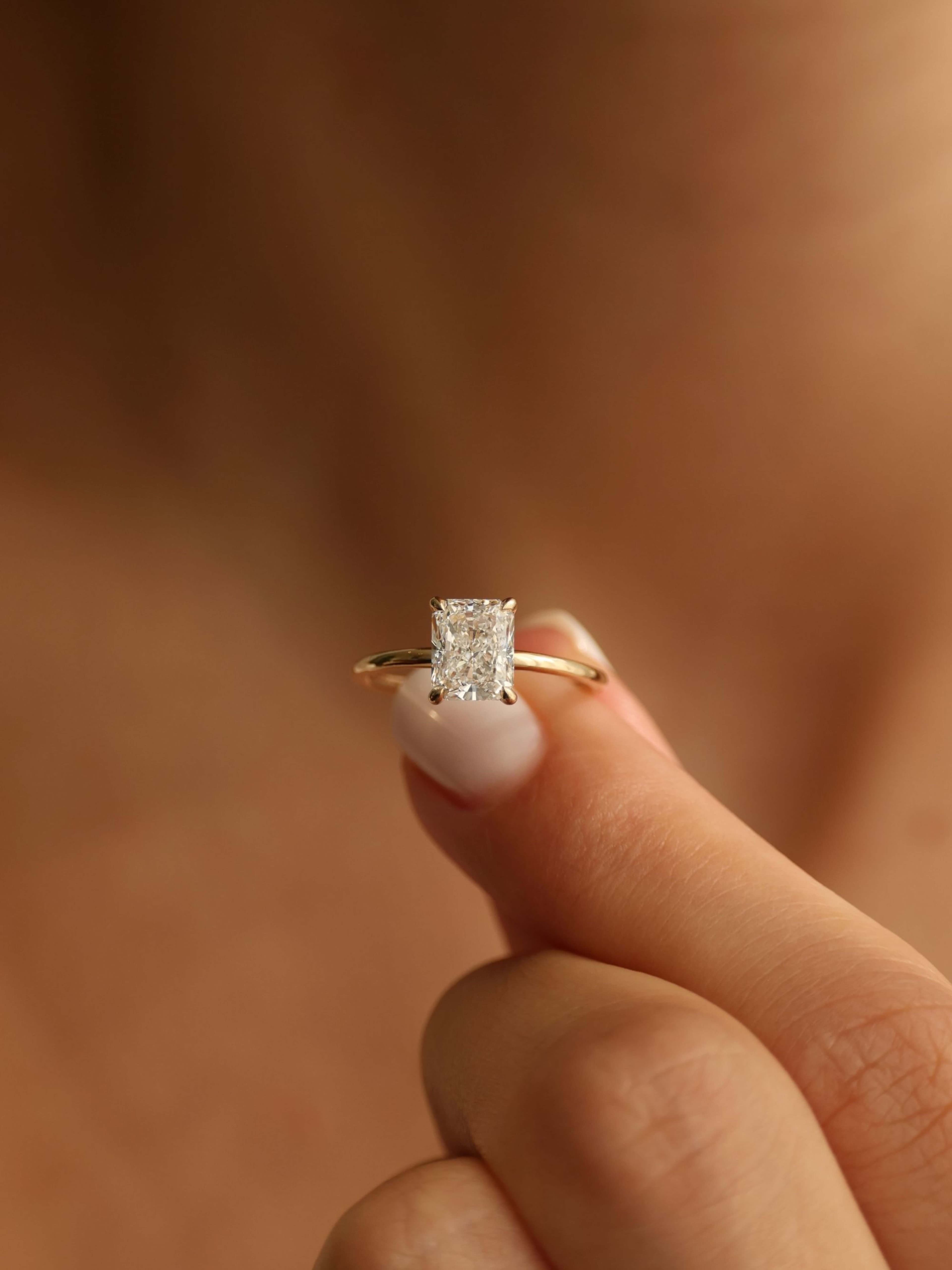 Classic Emerald Cut Ring M on finger v3