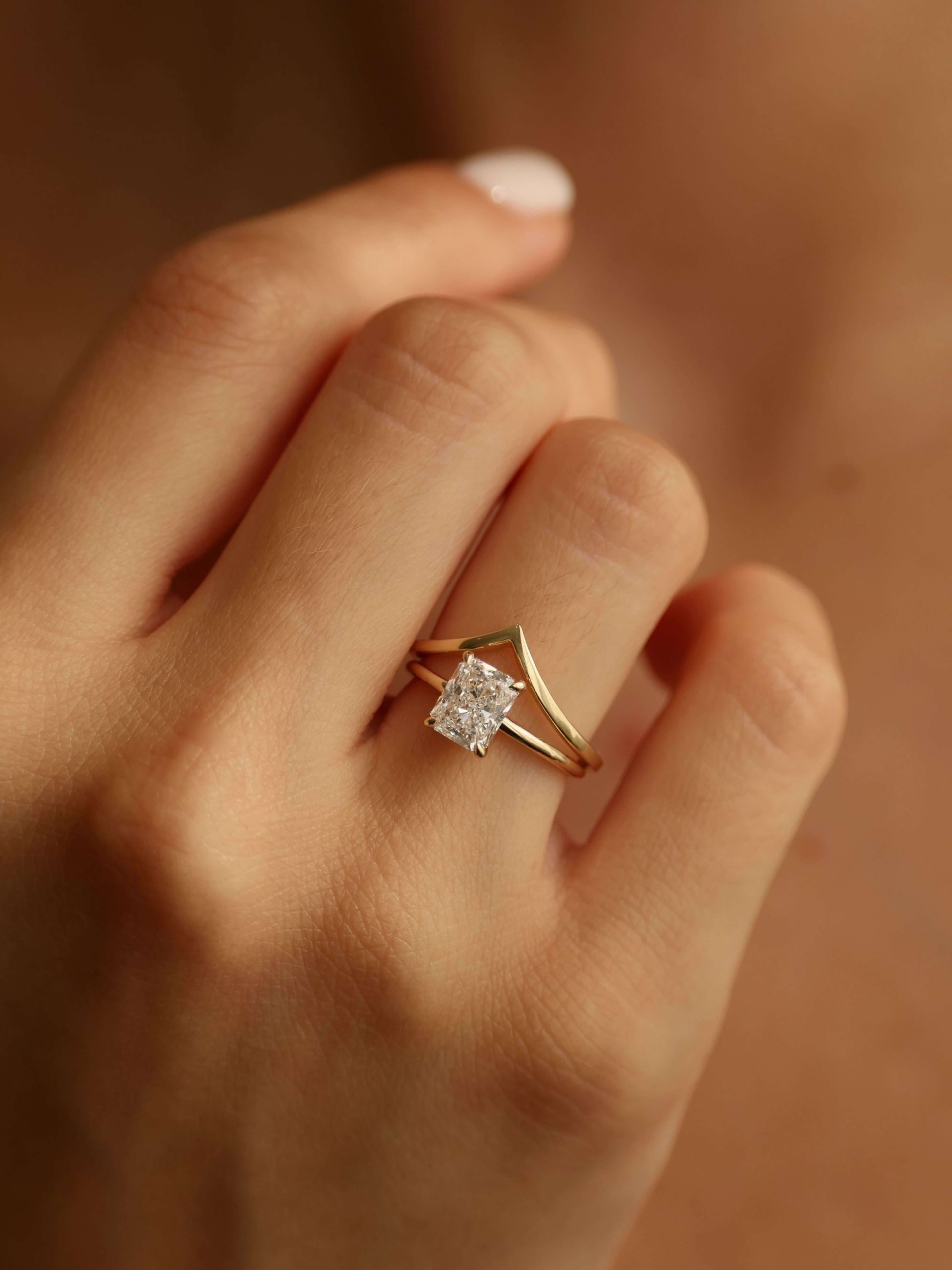 Classic Emerald Cut Ring M on hand v3