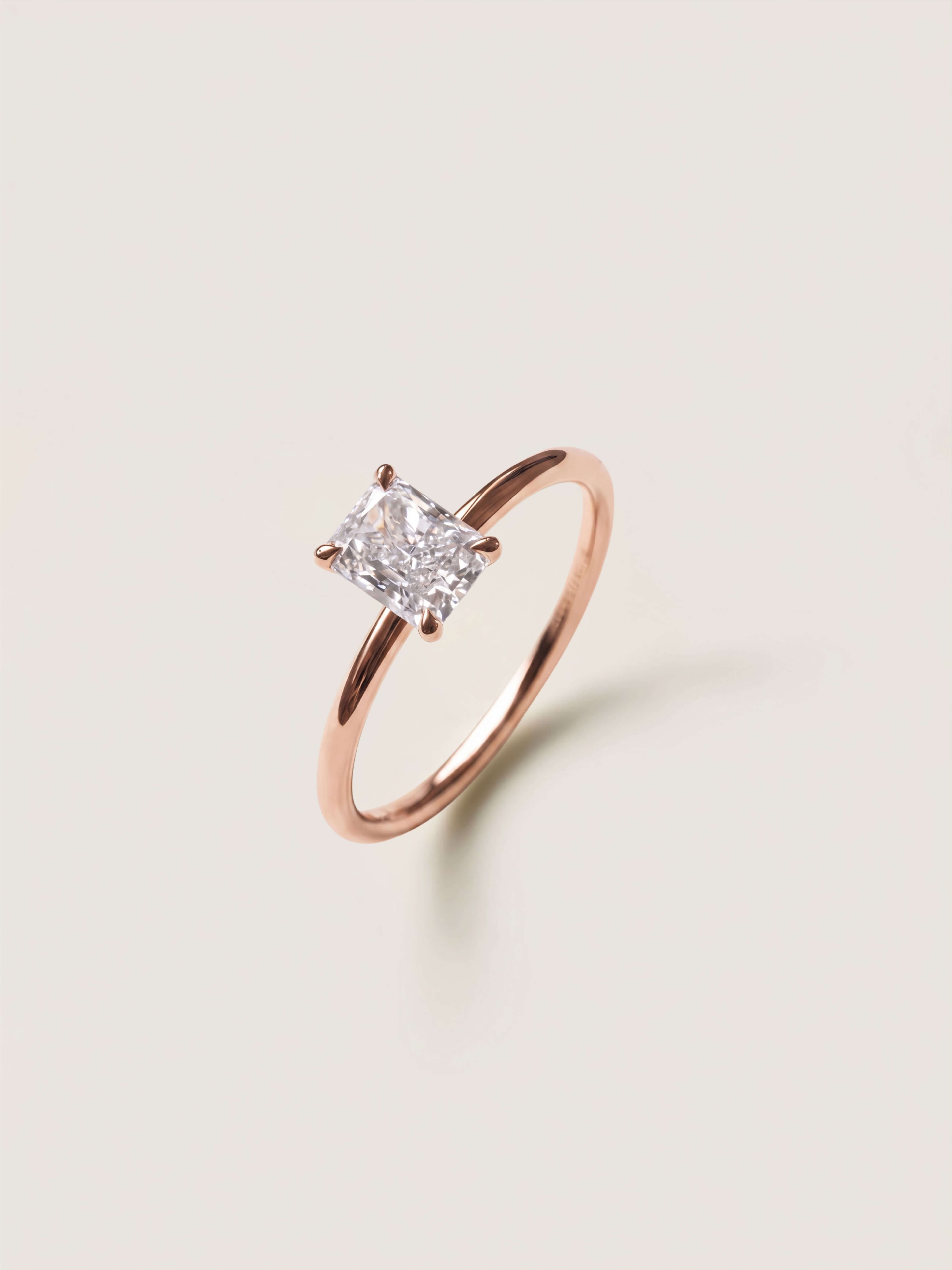 Classic Emerald Cut Ring M in rose gold