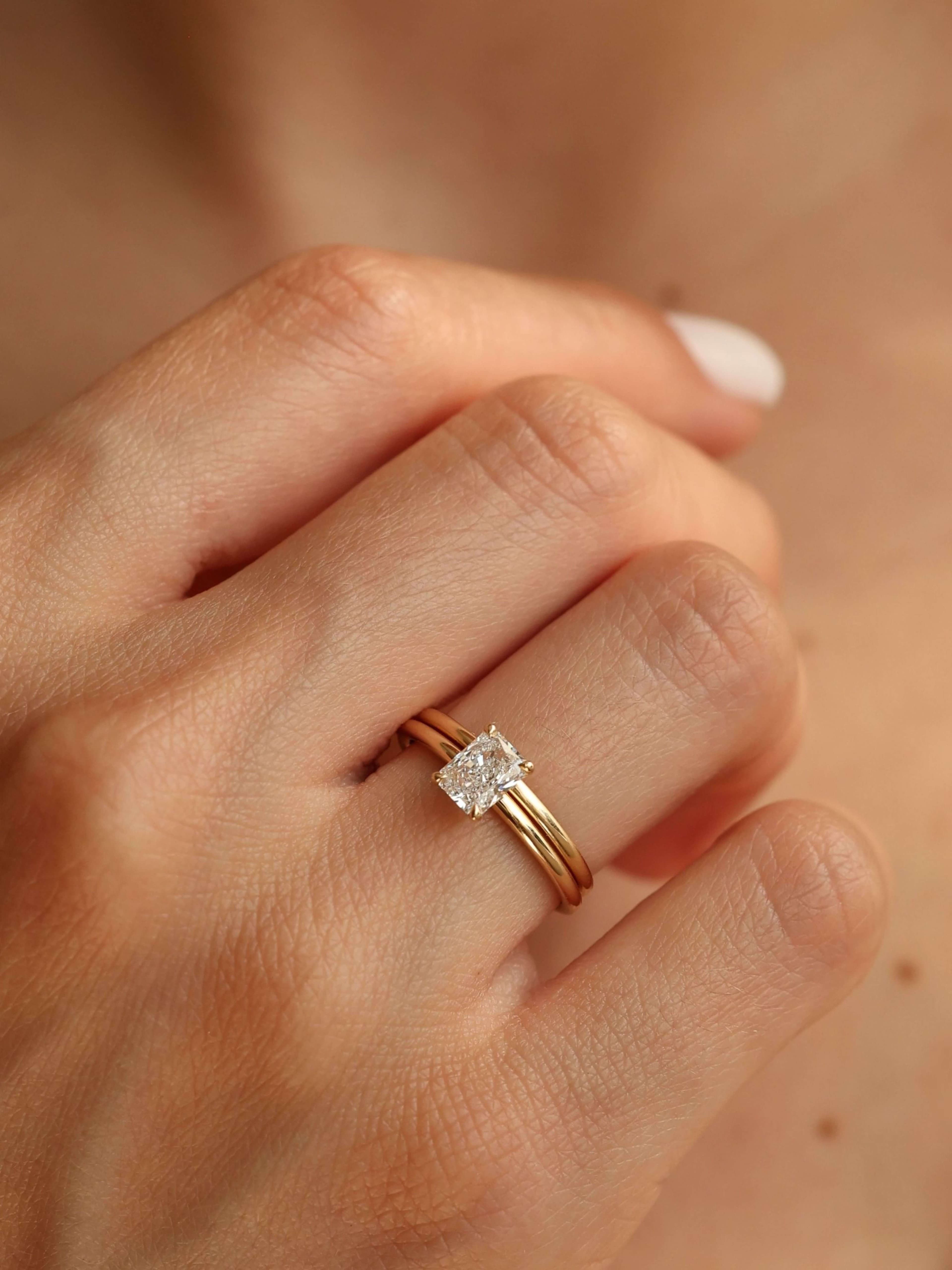 Classic Emerald Cut Ring on hand v2