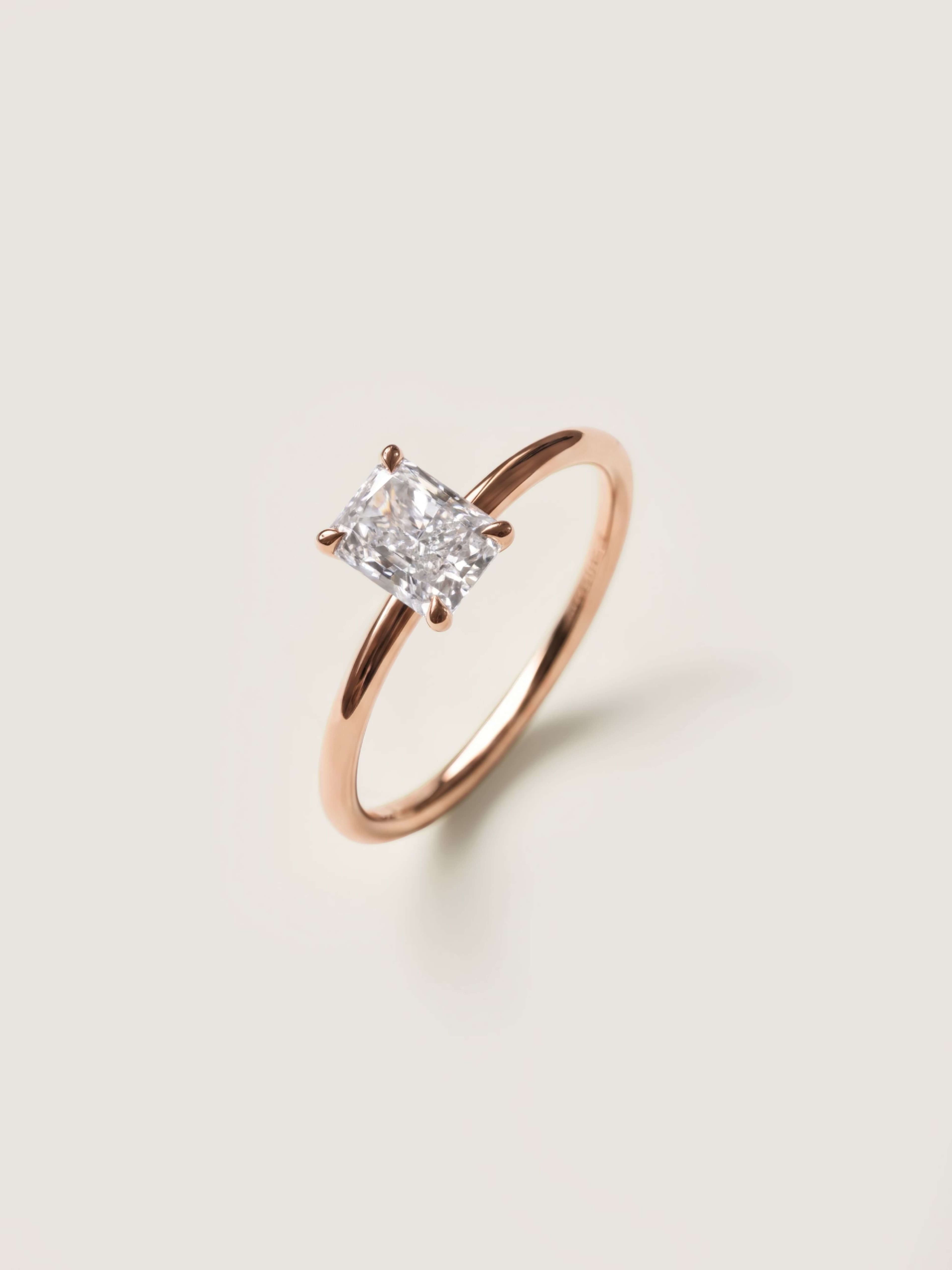 Classic Emerald Cut Ring in rose gold