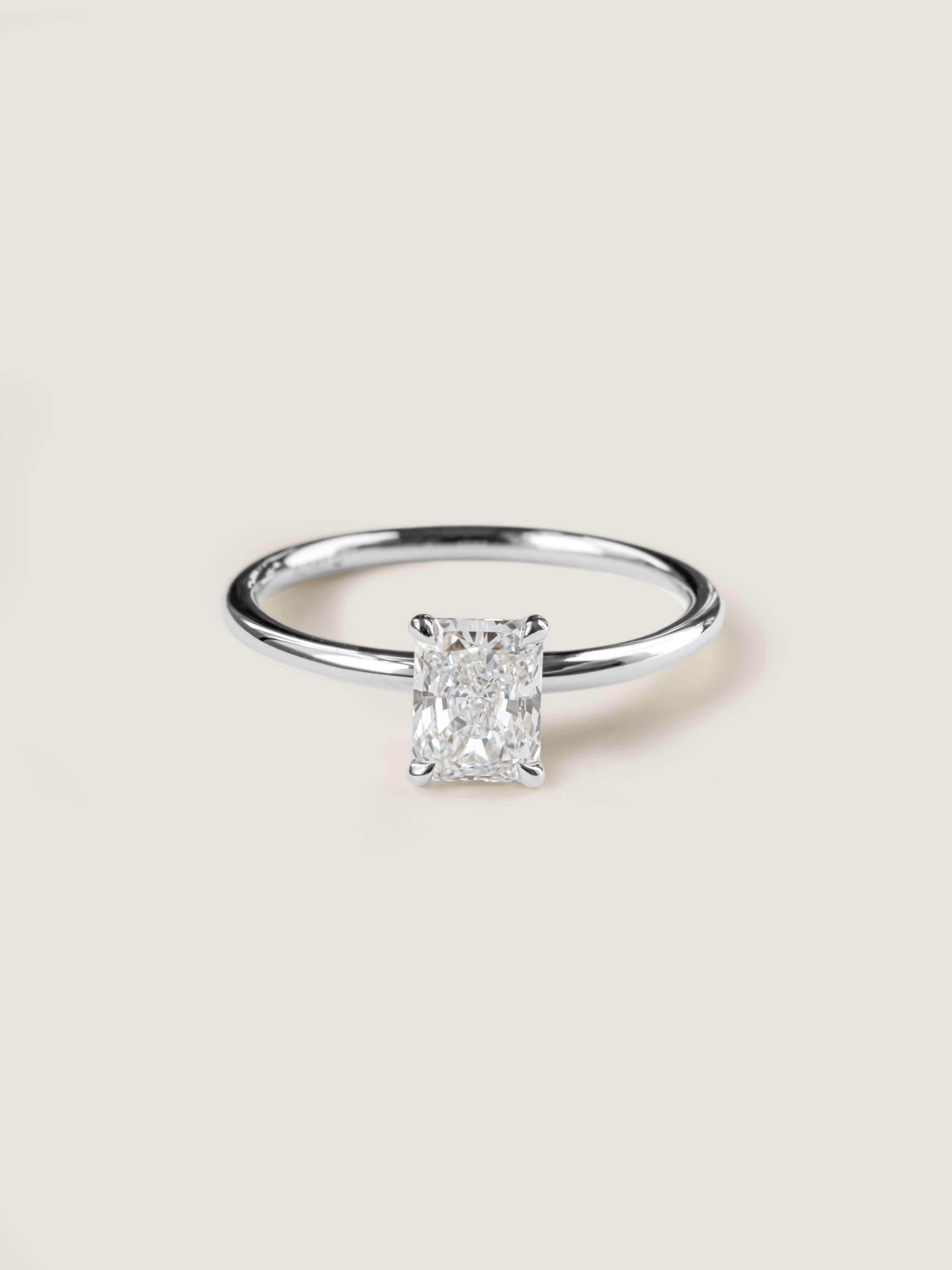Classic Emerald Cut Ring in white gold