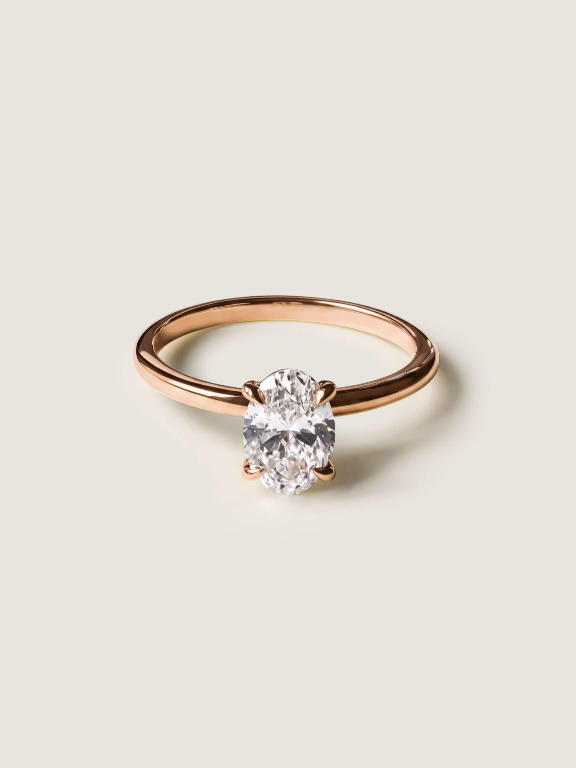 Classic Oval Cut Ring M in rose gold