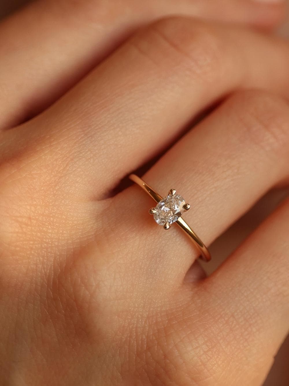 Classic Oval Cut Ring on hand v3