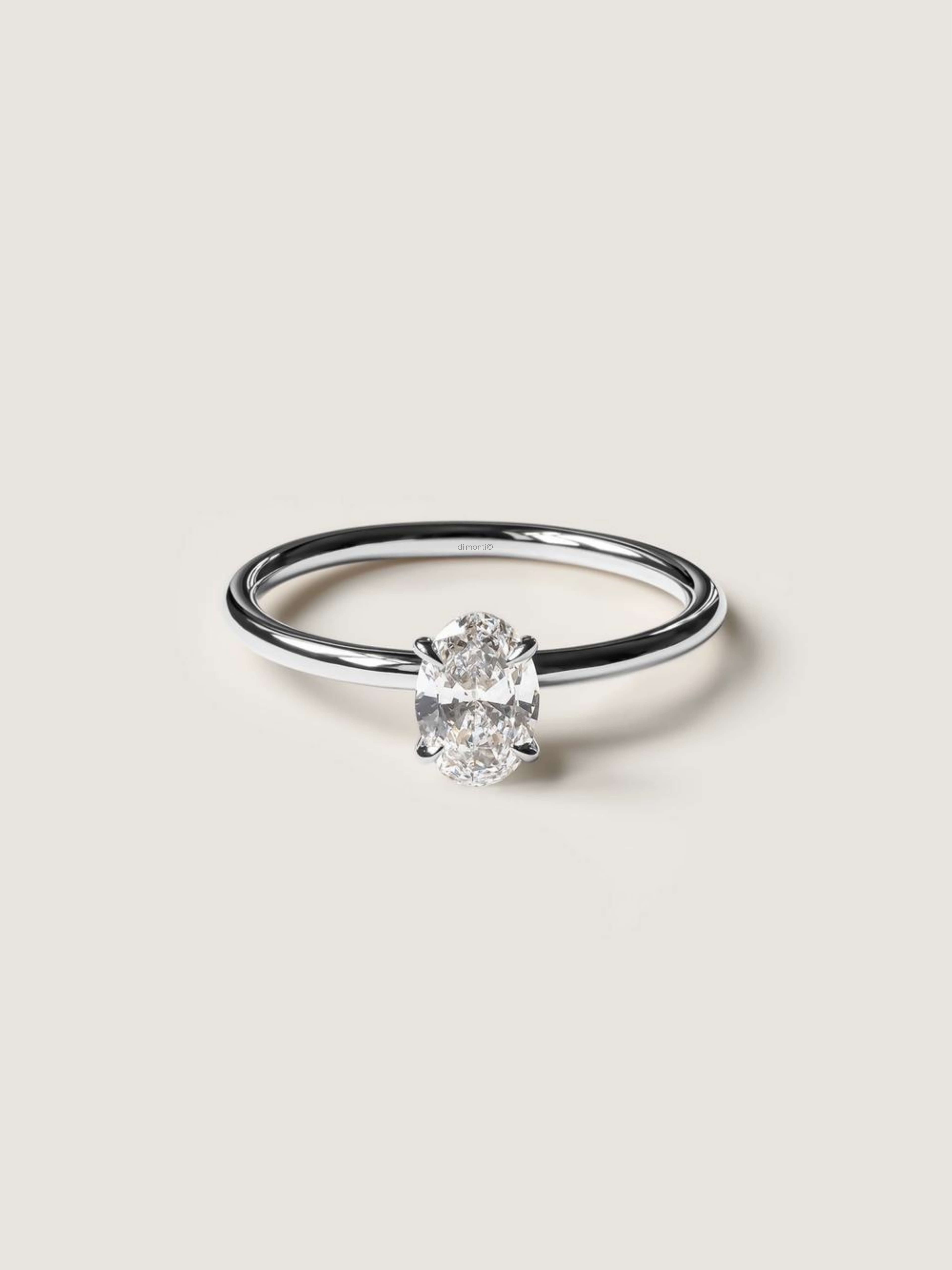 Classic Oval Cut Ring in white gold
