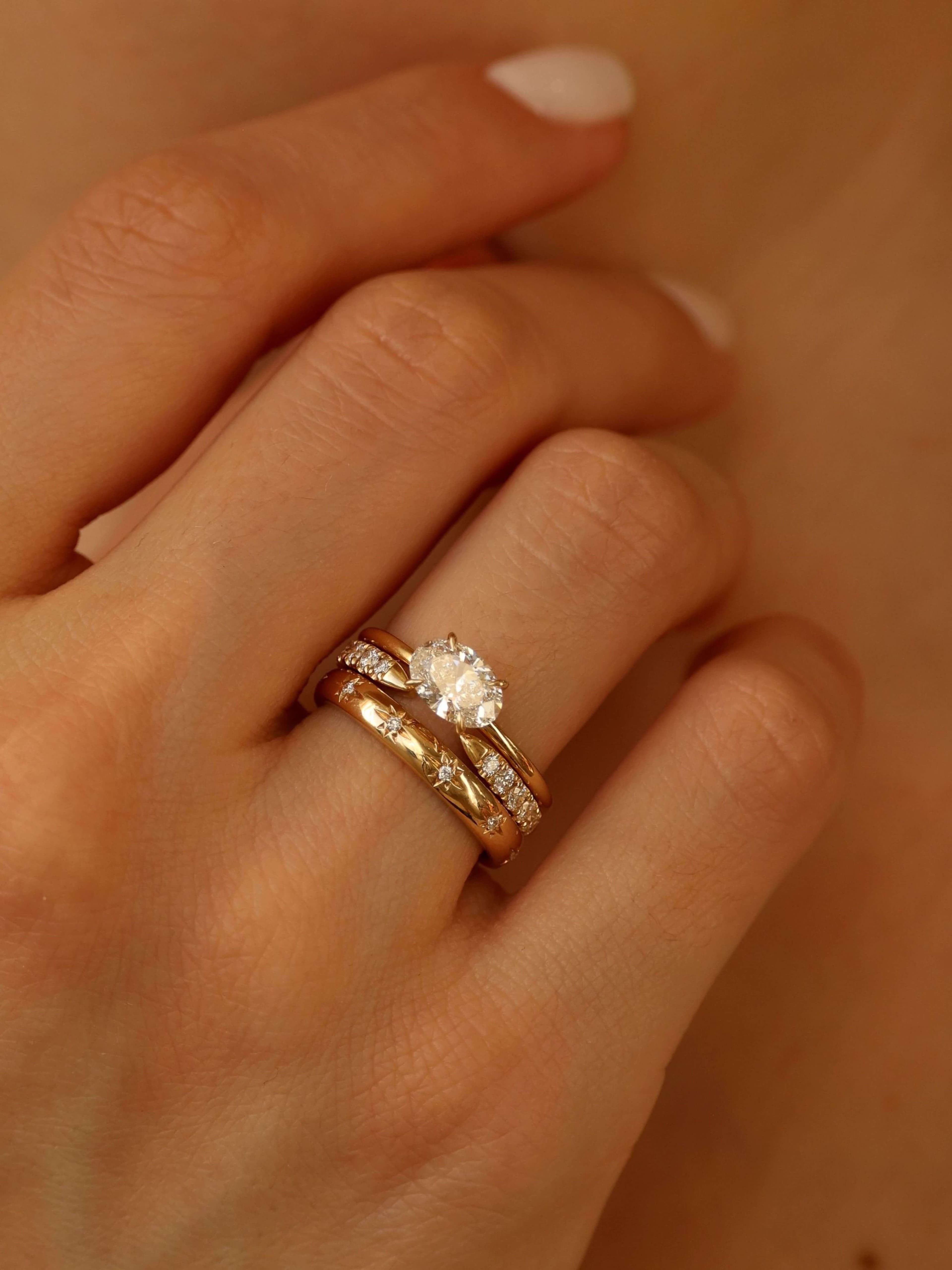Classic Oval Cut E-W Ring combined view