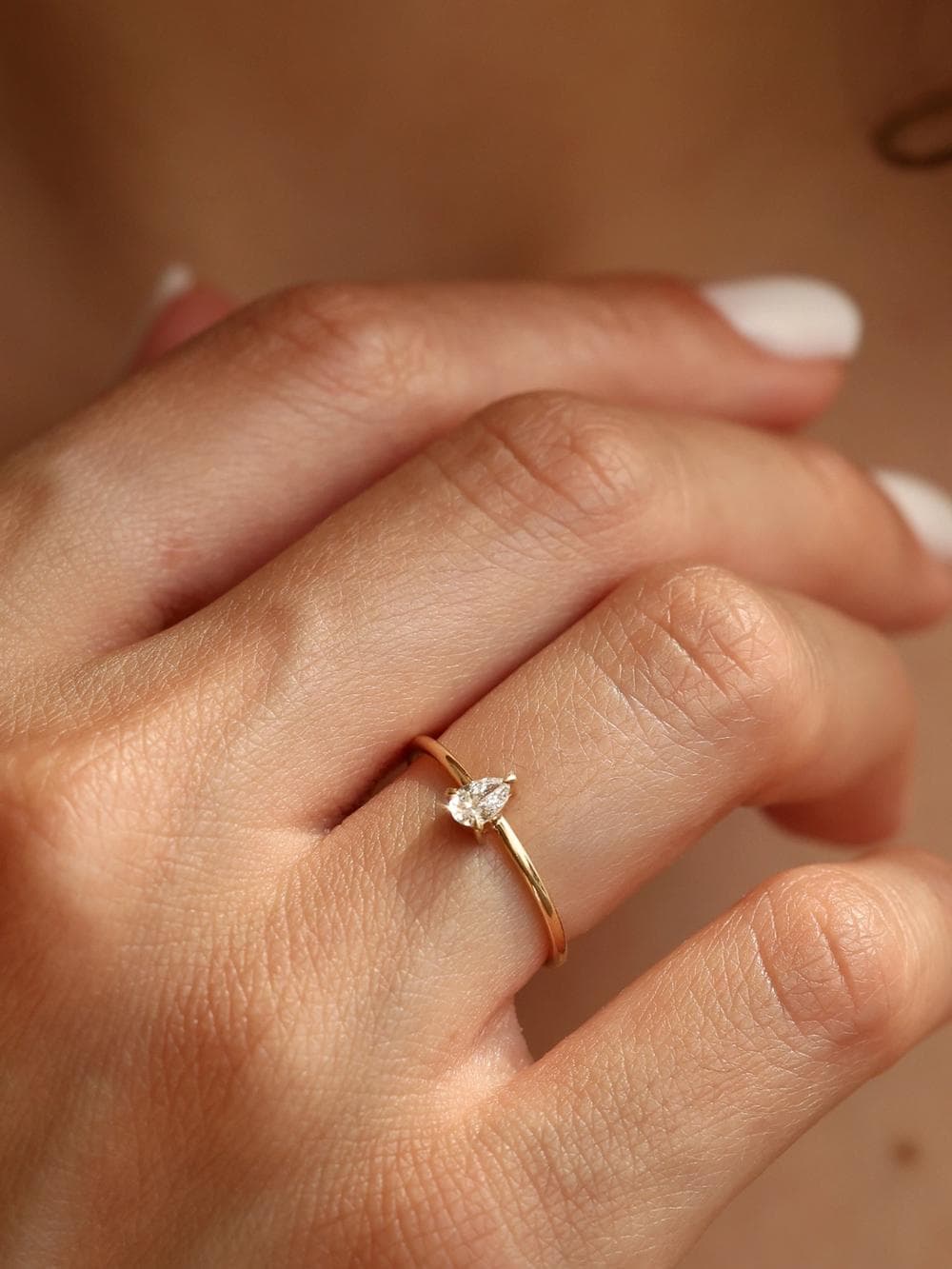 Classic Pear Cut Ring on hand v2