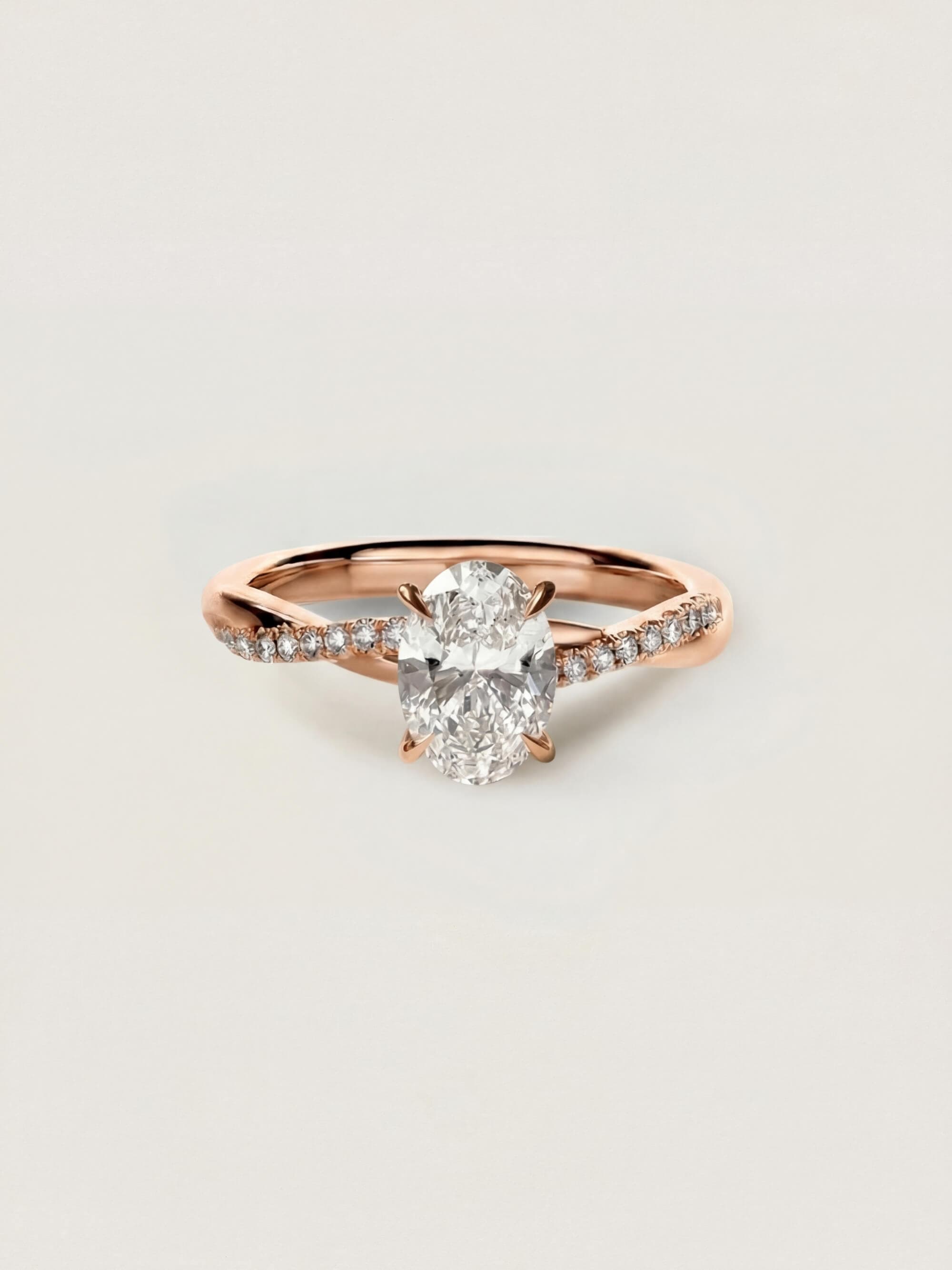 Infinity Oval Cut Ring in rose gold
