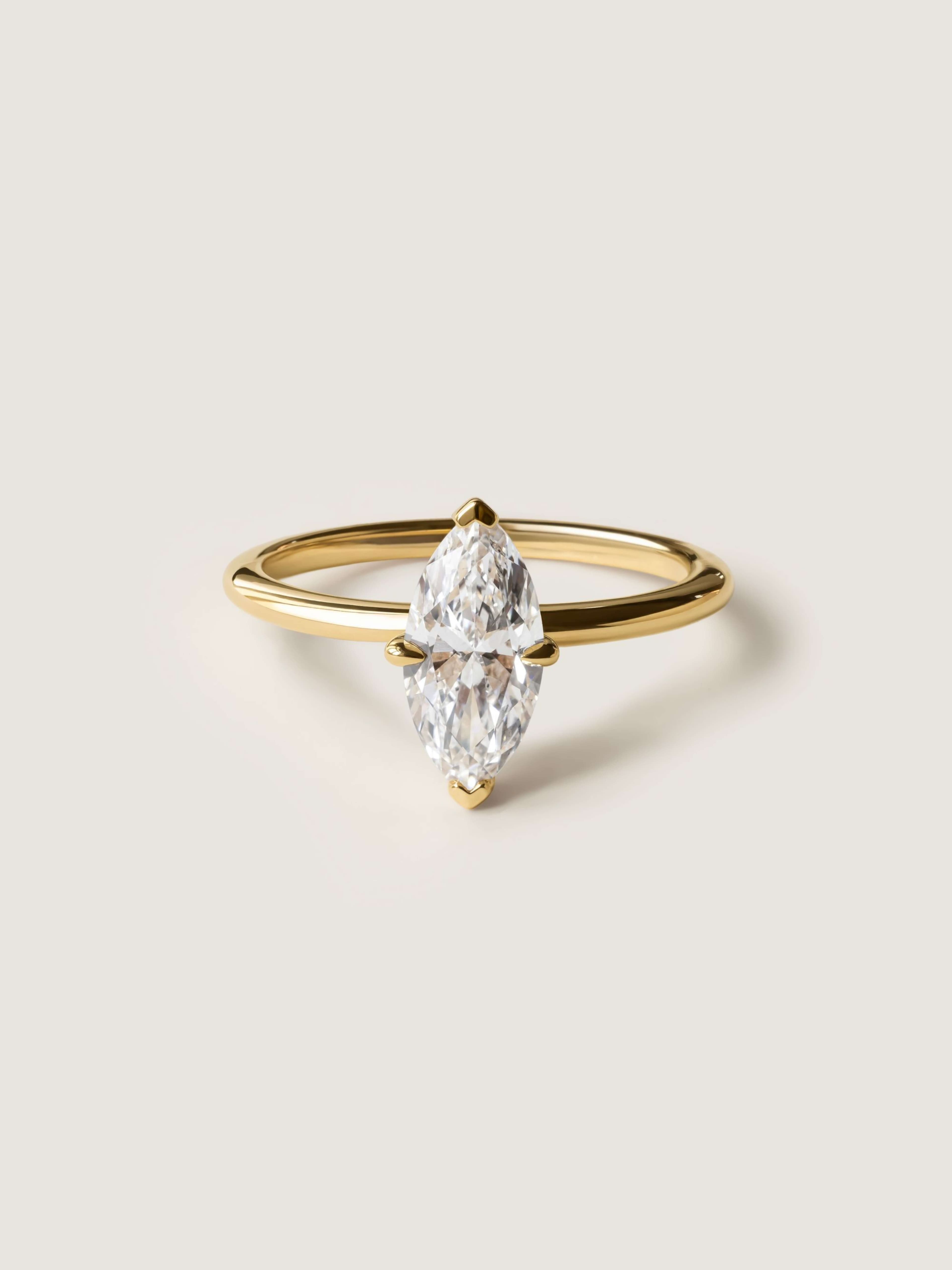 Classic Marquise Cut Ring in yellow gold