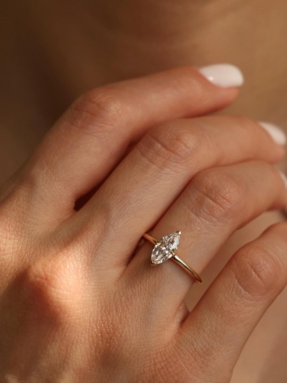 Classic Marquise Cut Ring on hand