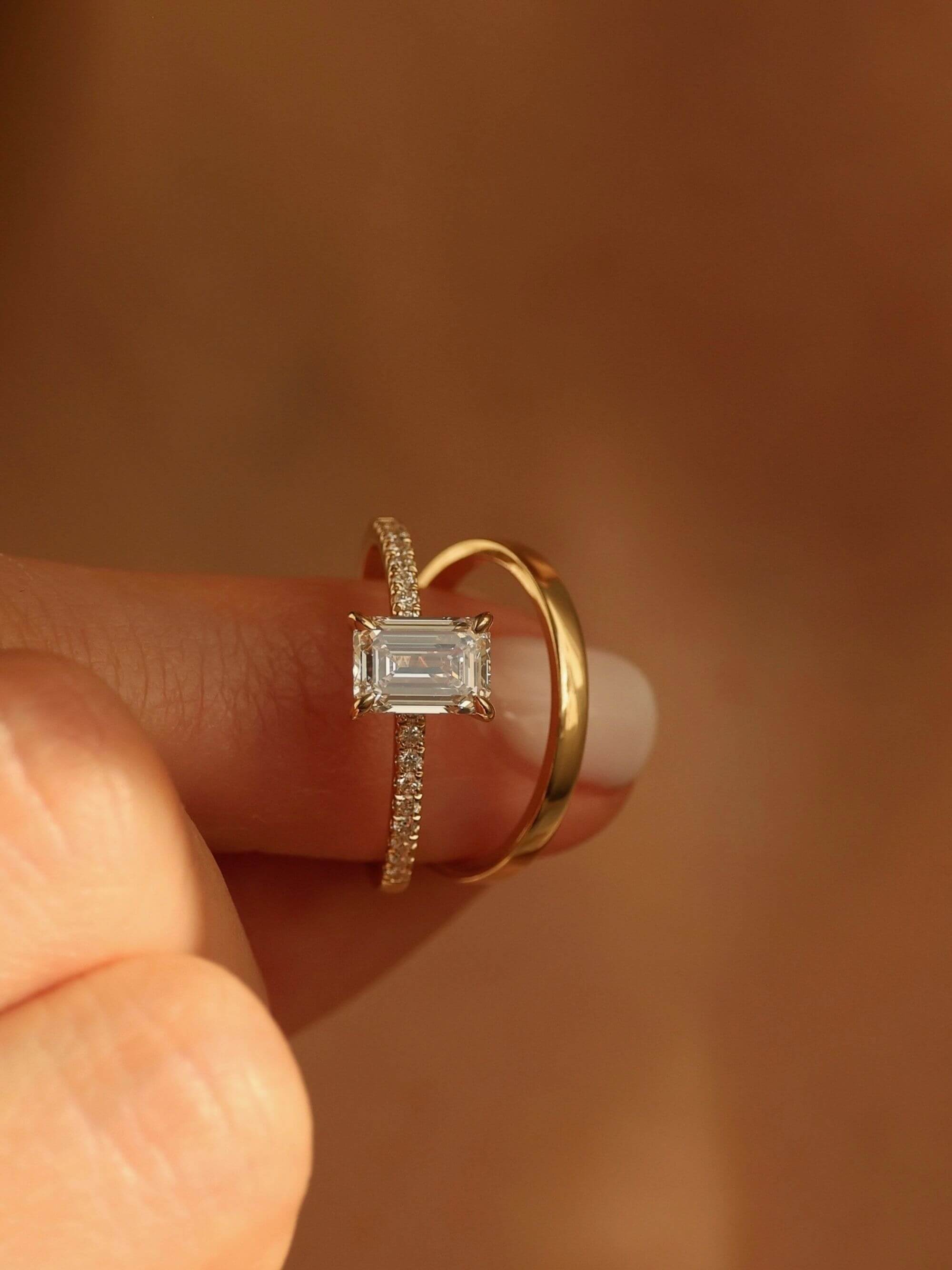 Pavé Emerald Cut Ring combined view v2