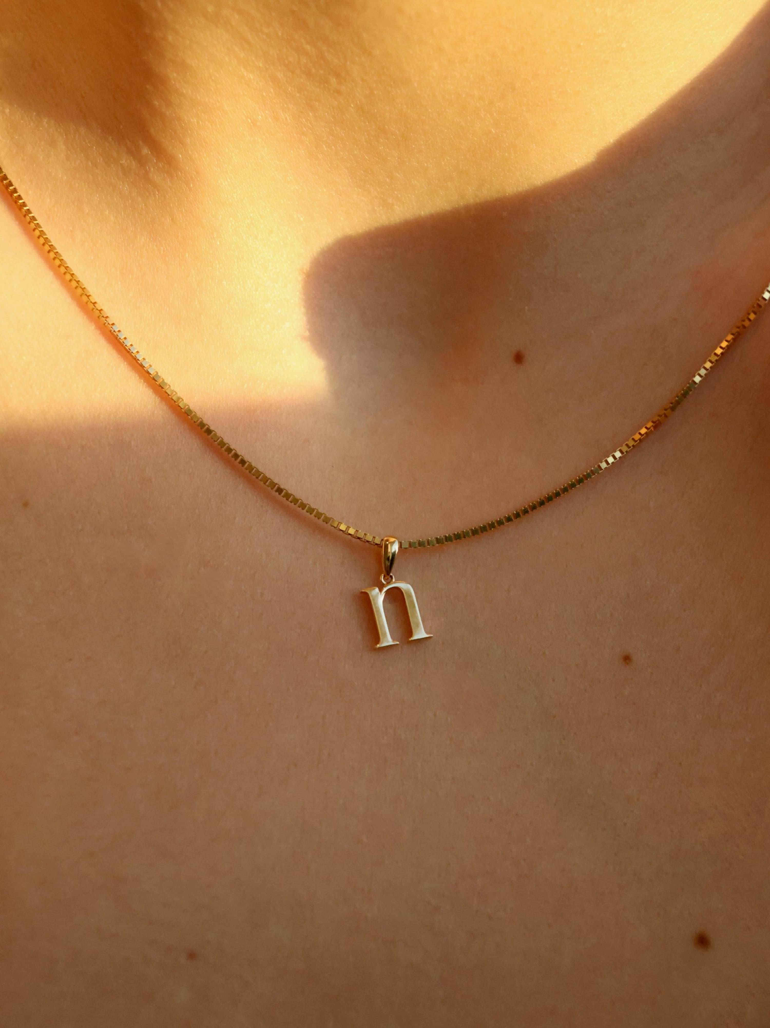 N Initial Pendant in 18k gold
