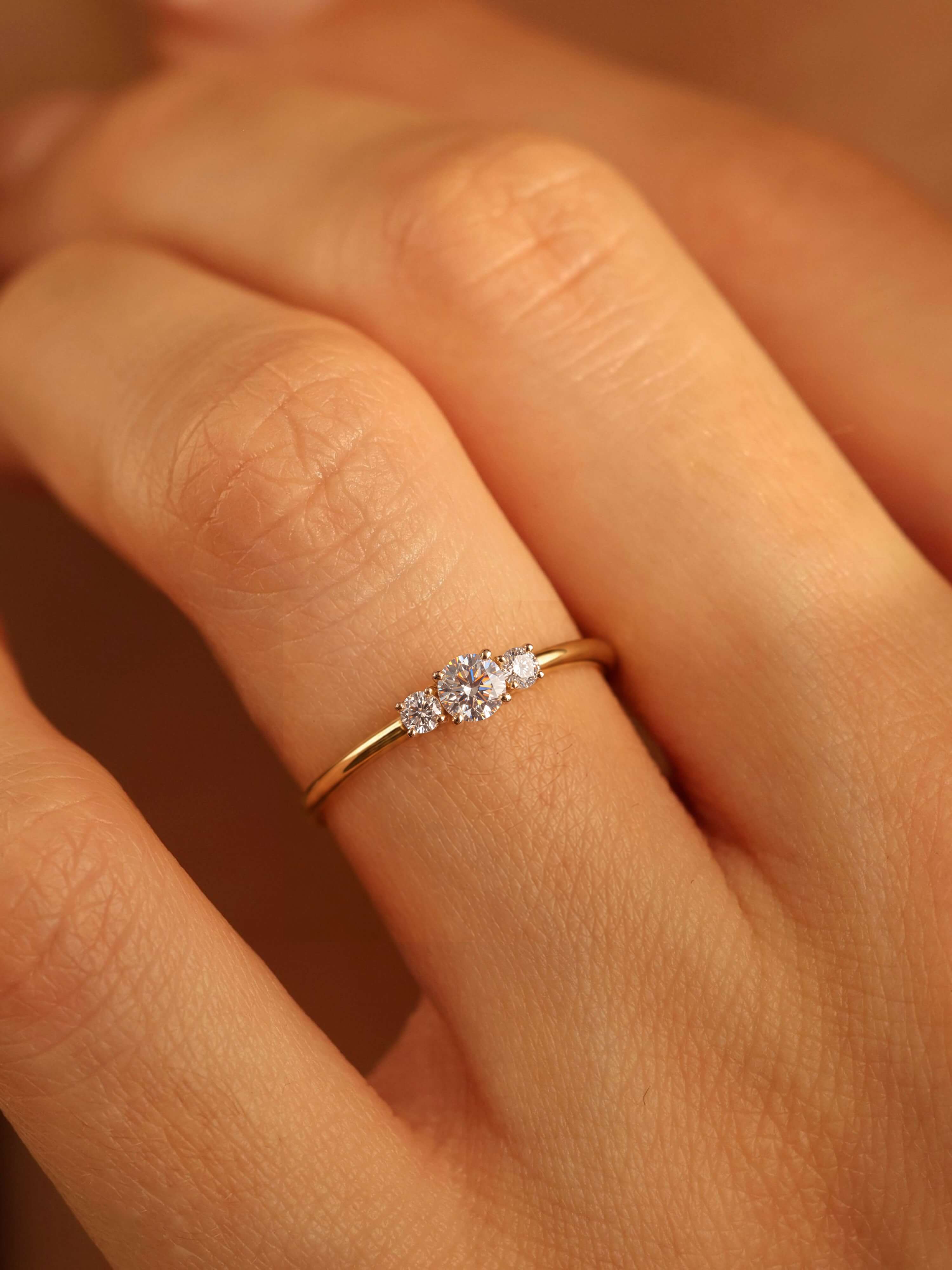 Josebeth Ring worn on hand in white gold