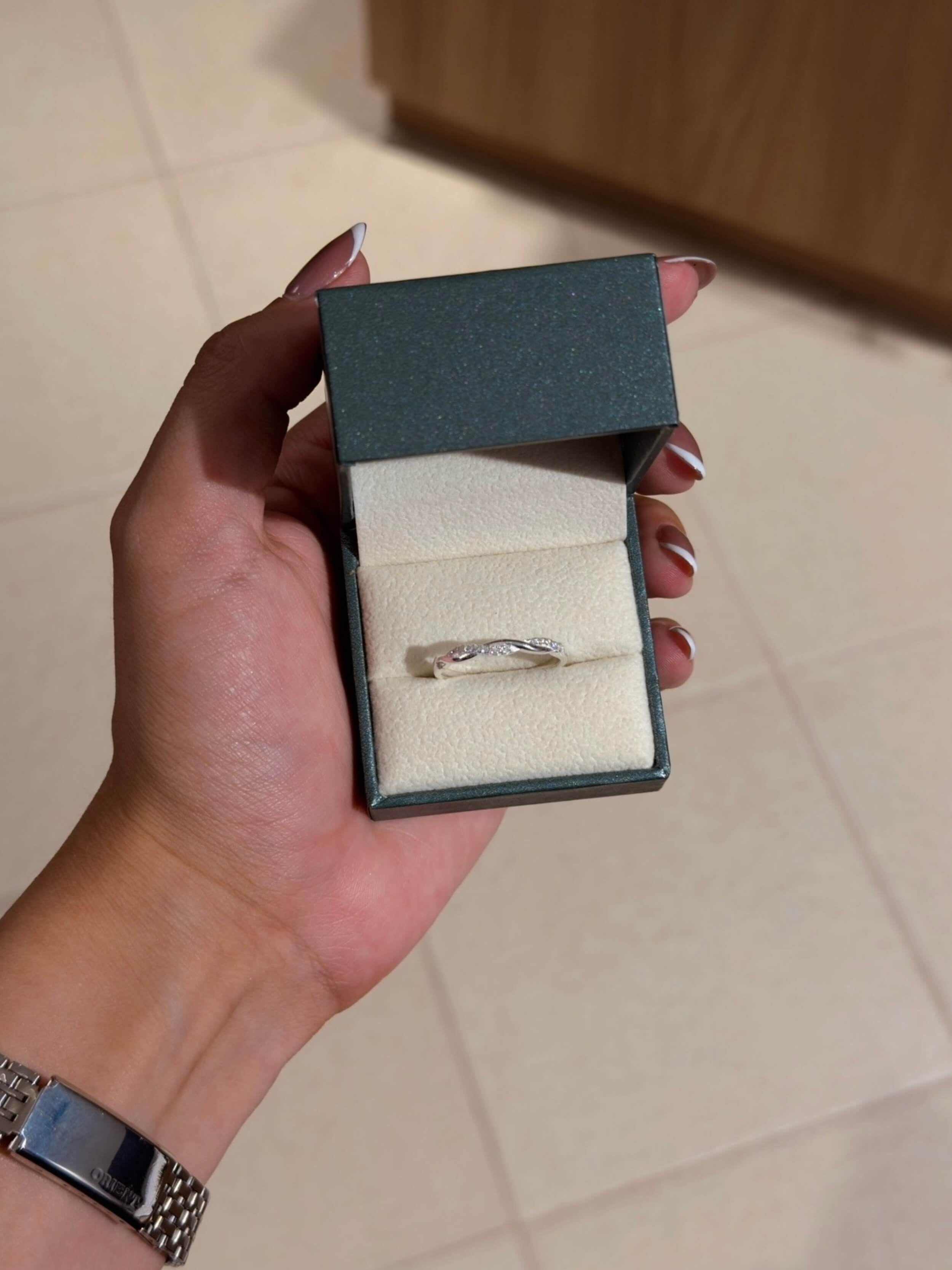 Infinity Pavé Ring in box