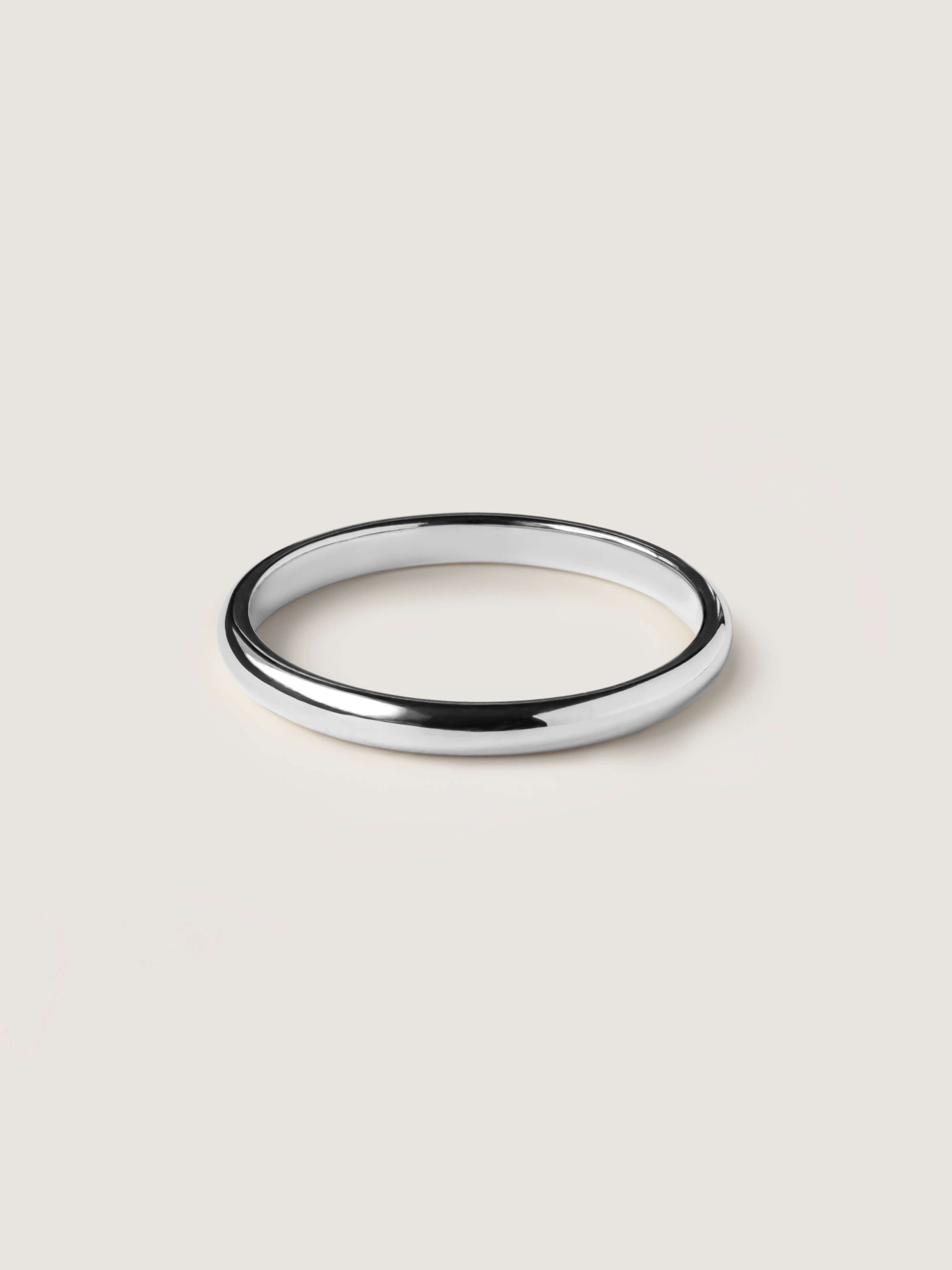 Classic 2 mm half-round wedding ring in white gold