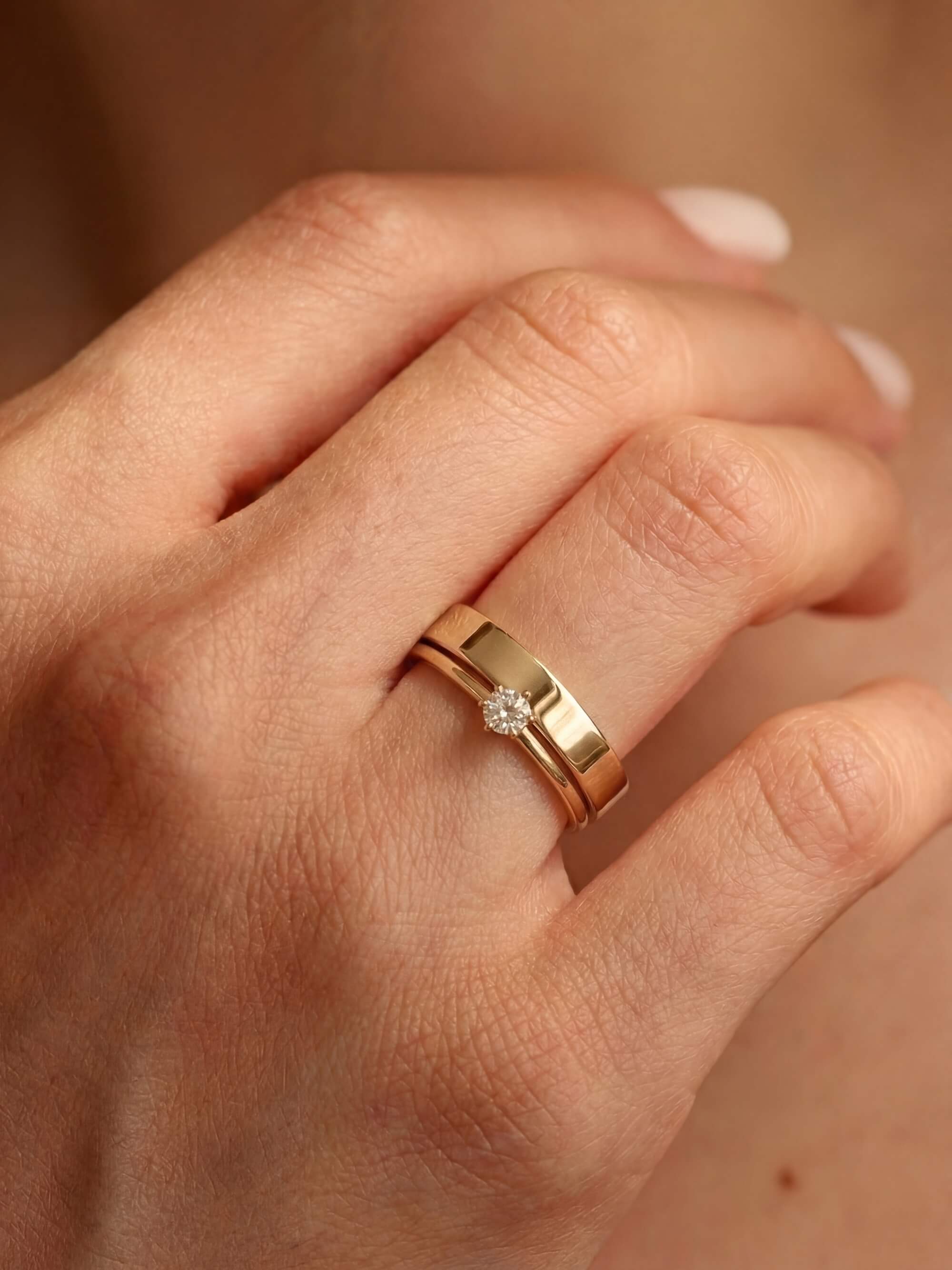 Classic 3mm Wedding Ring combined view