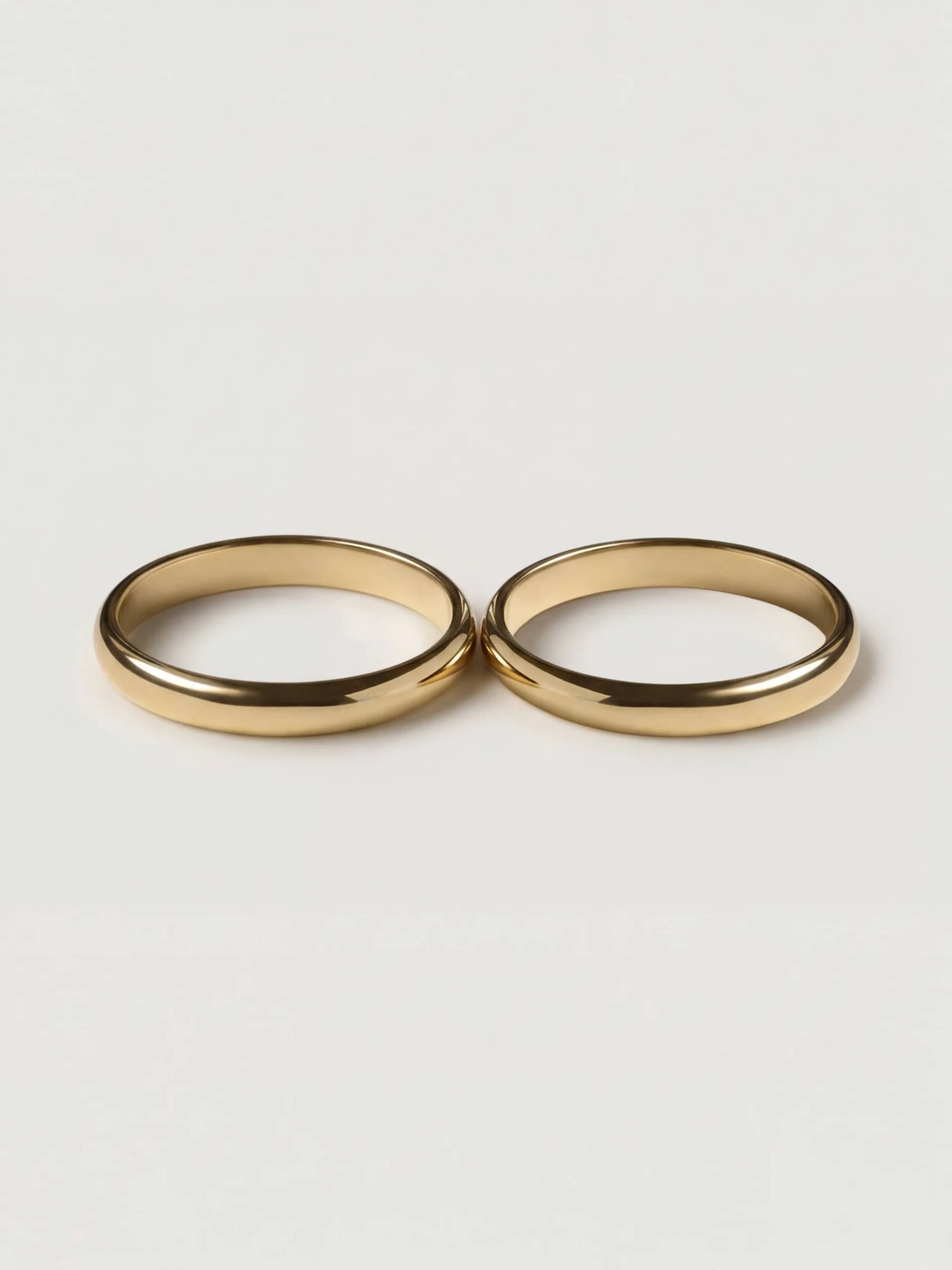Classic hr Duo Wedding Rings 3mm and 3mm in Yellow Gold