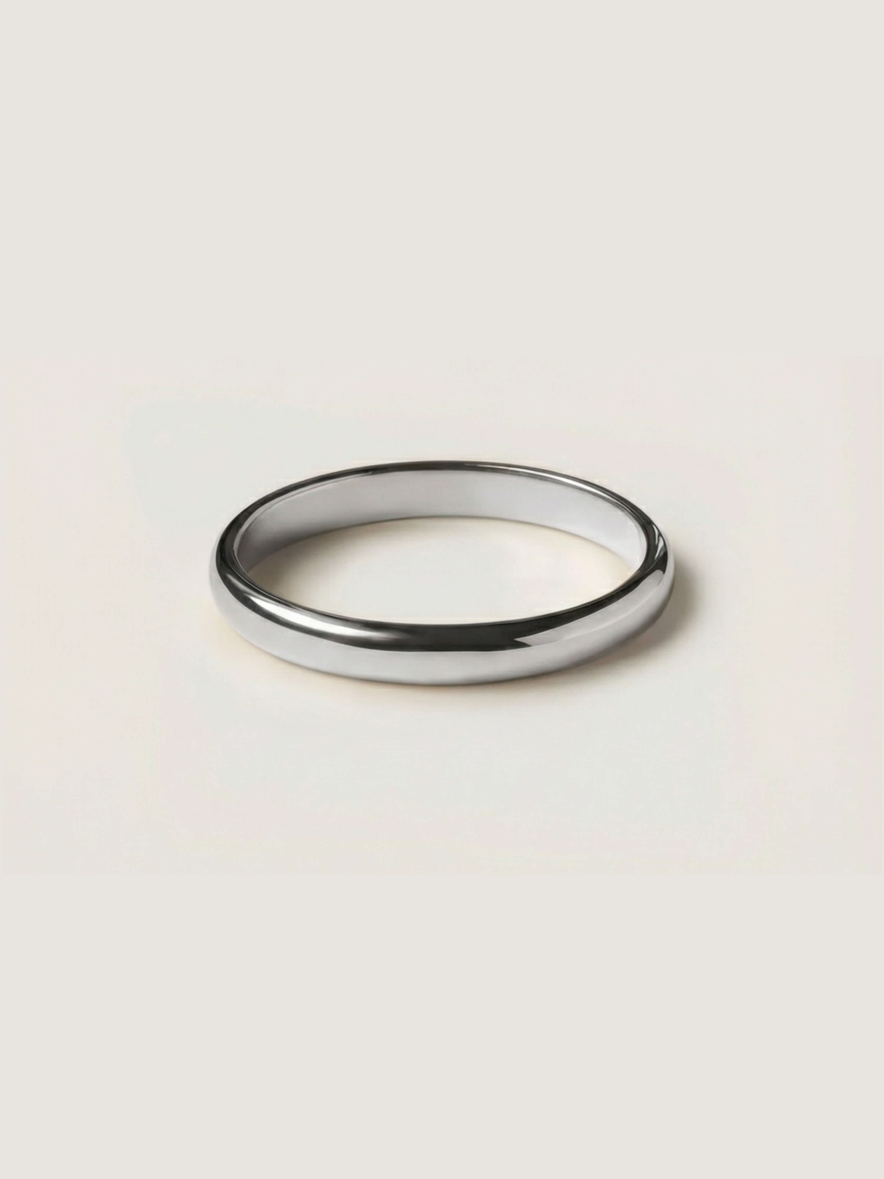 Classic 3 mm half-round wedding ring in white gold