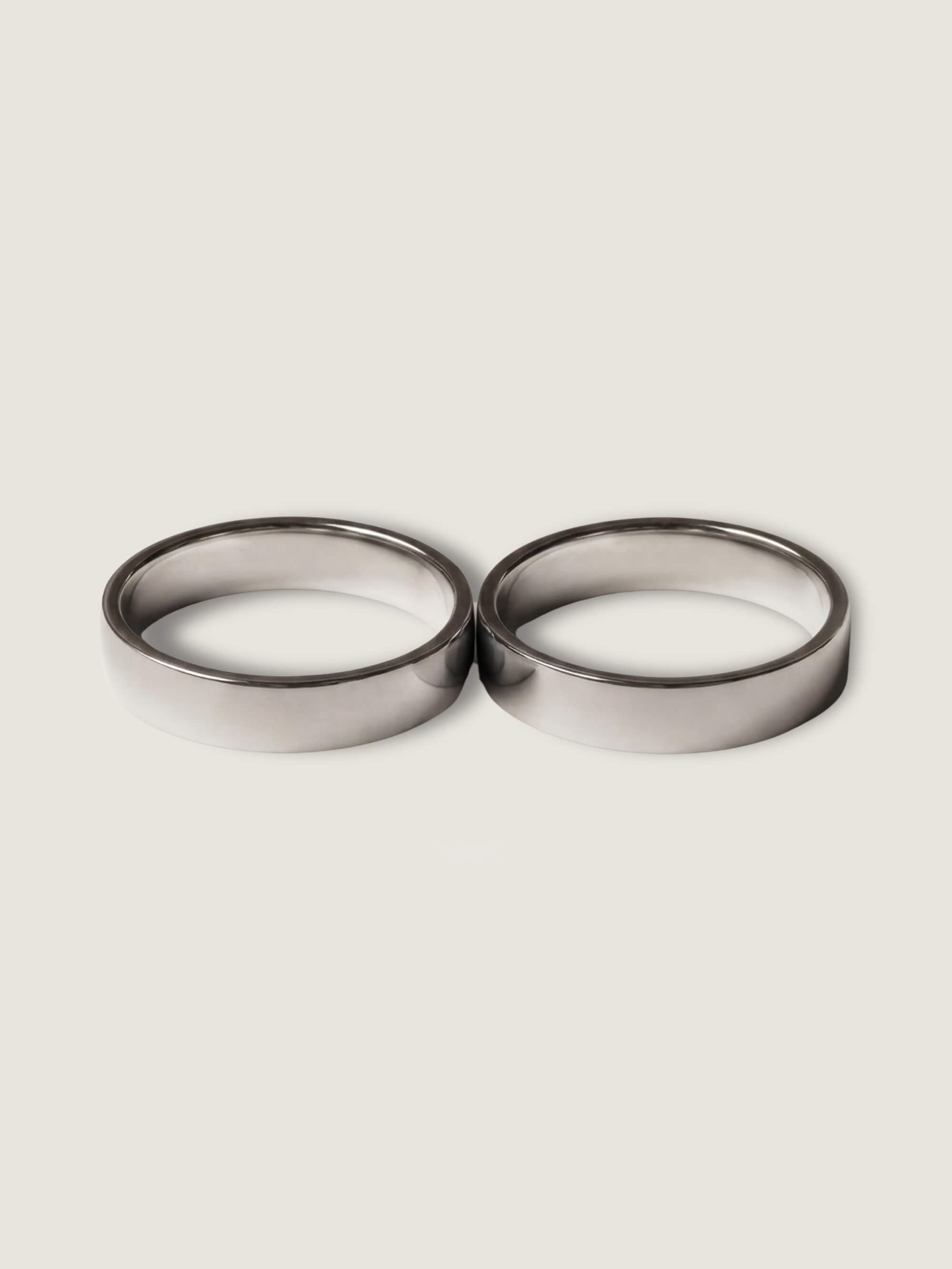 Classic 5 mm duo wedding rings in white gold