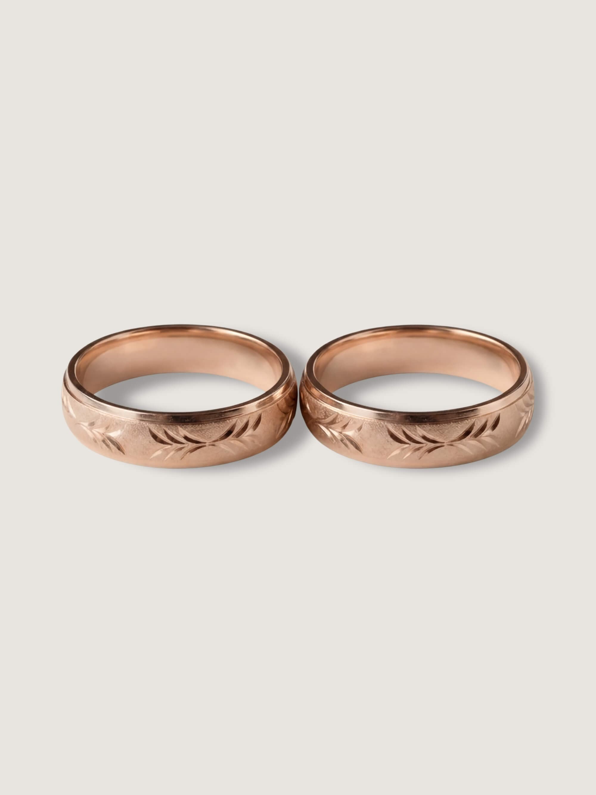 Laurel Duo Wedding Rings in Rose Gold