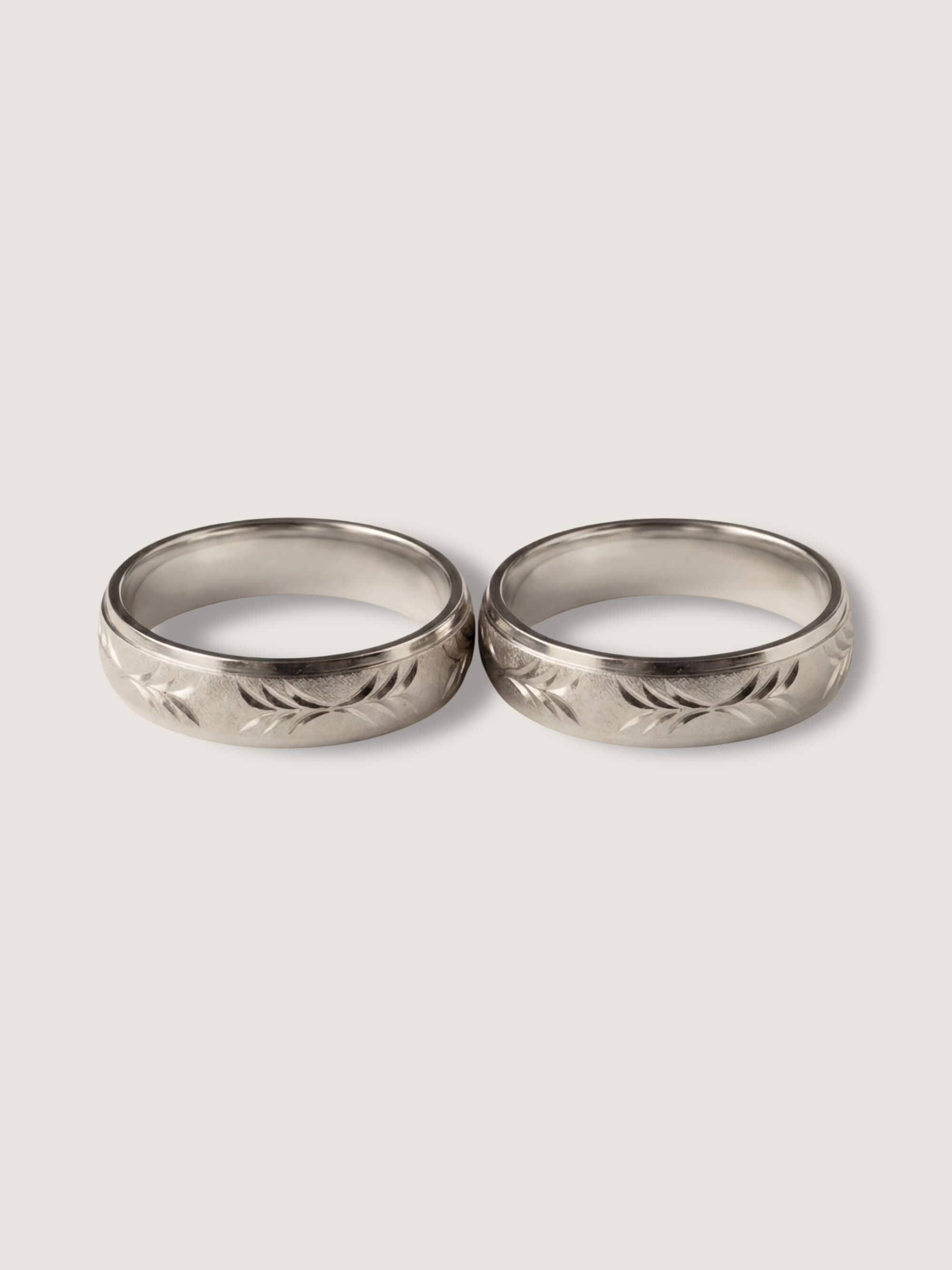 Laurel Duo Wedding Rings in White Gold