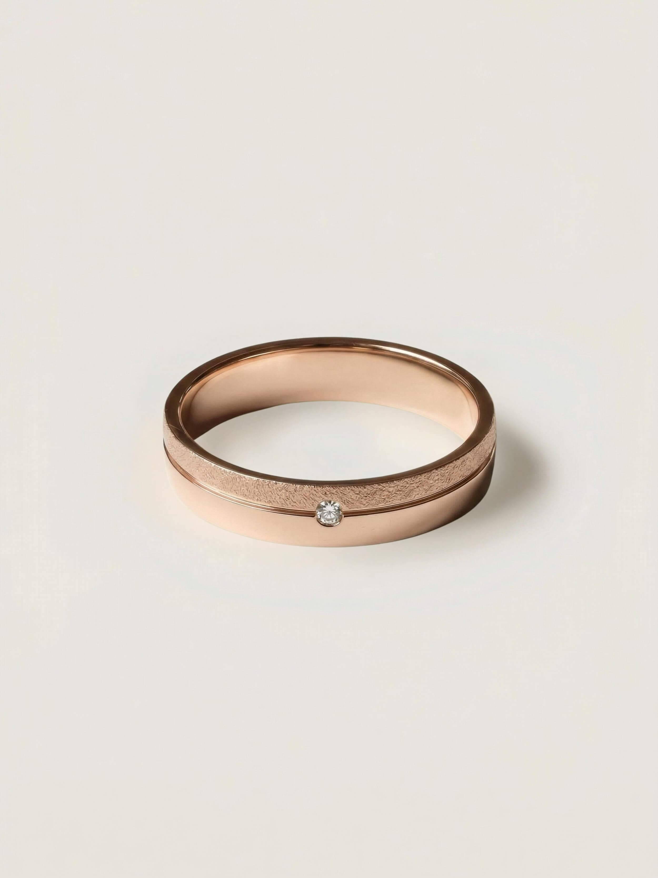 Brilliant Relief Ring in Rose Gold
