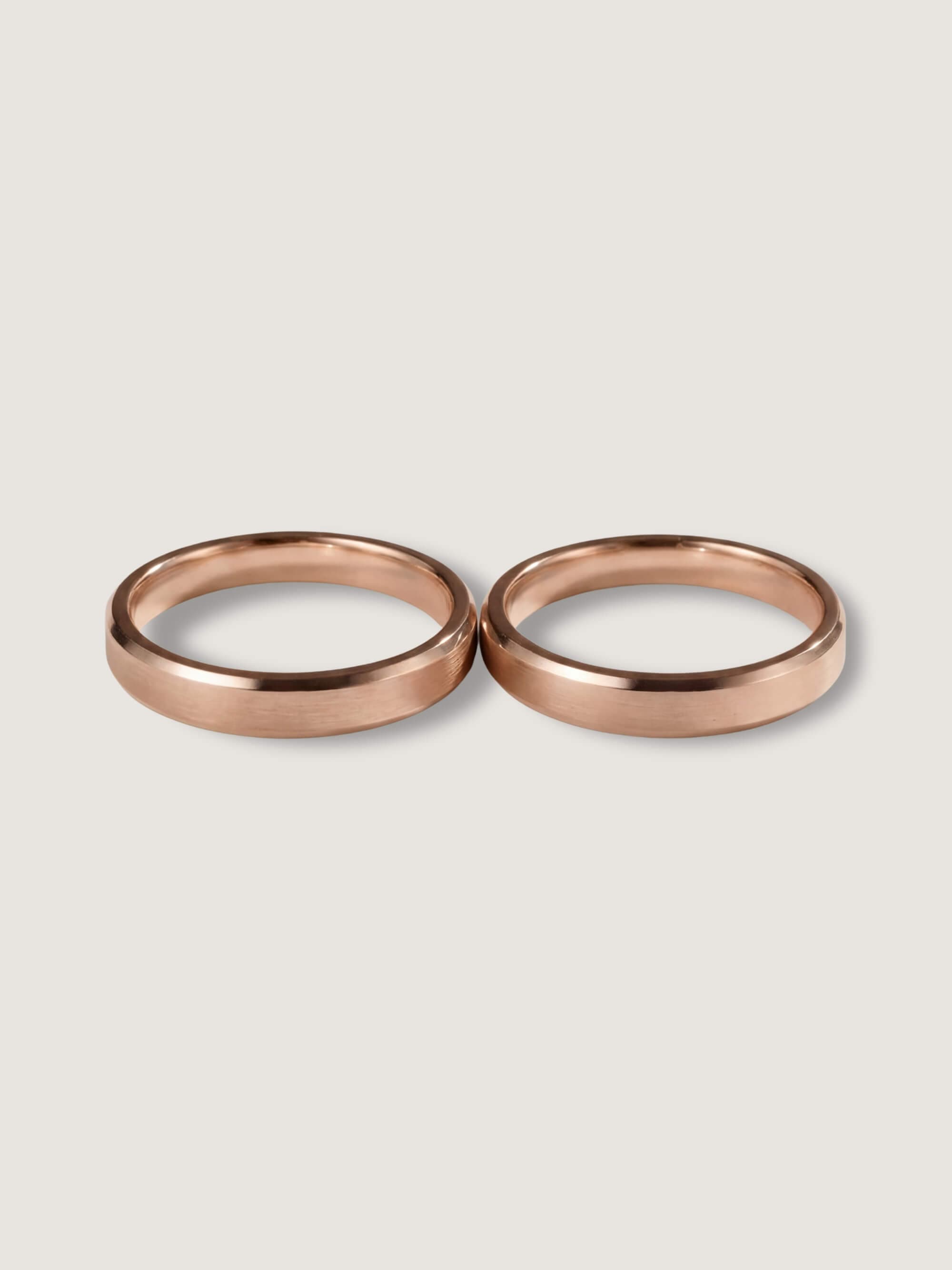 Summit Duo Wedding Rings in Rose Gold