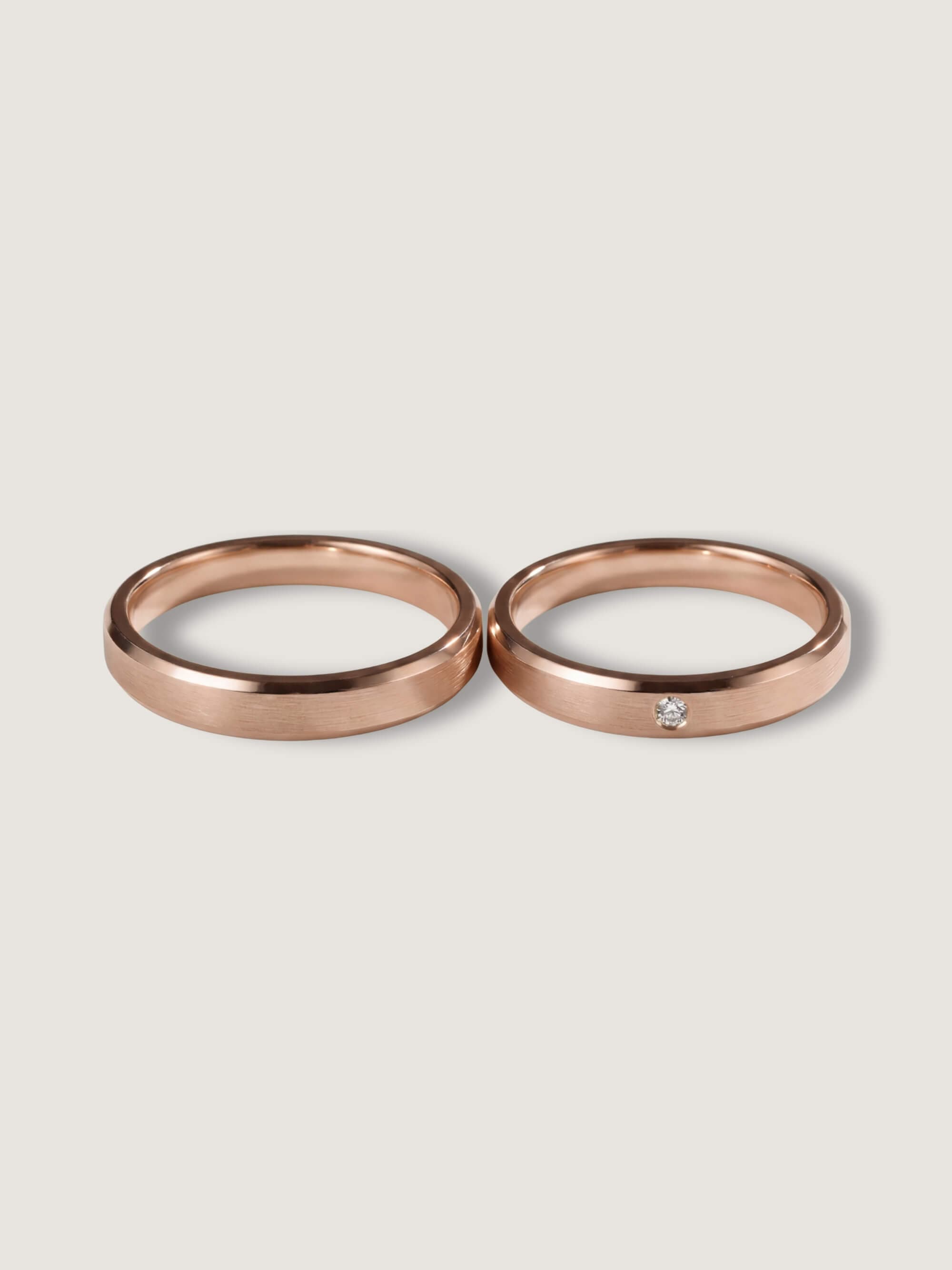 Summit and Starlit Summit Duo Wedding Rings in Rose Gold