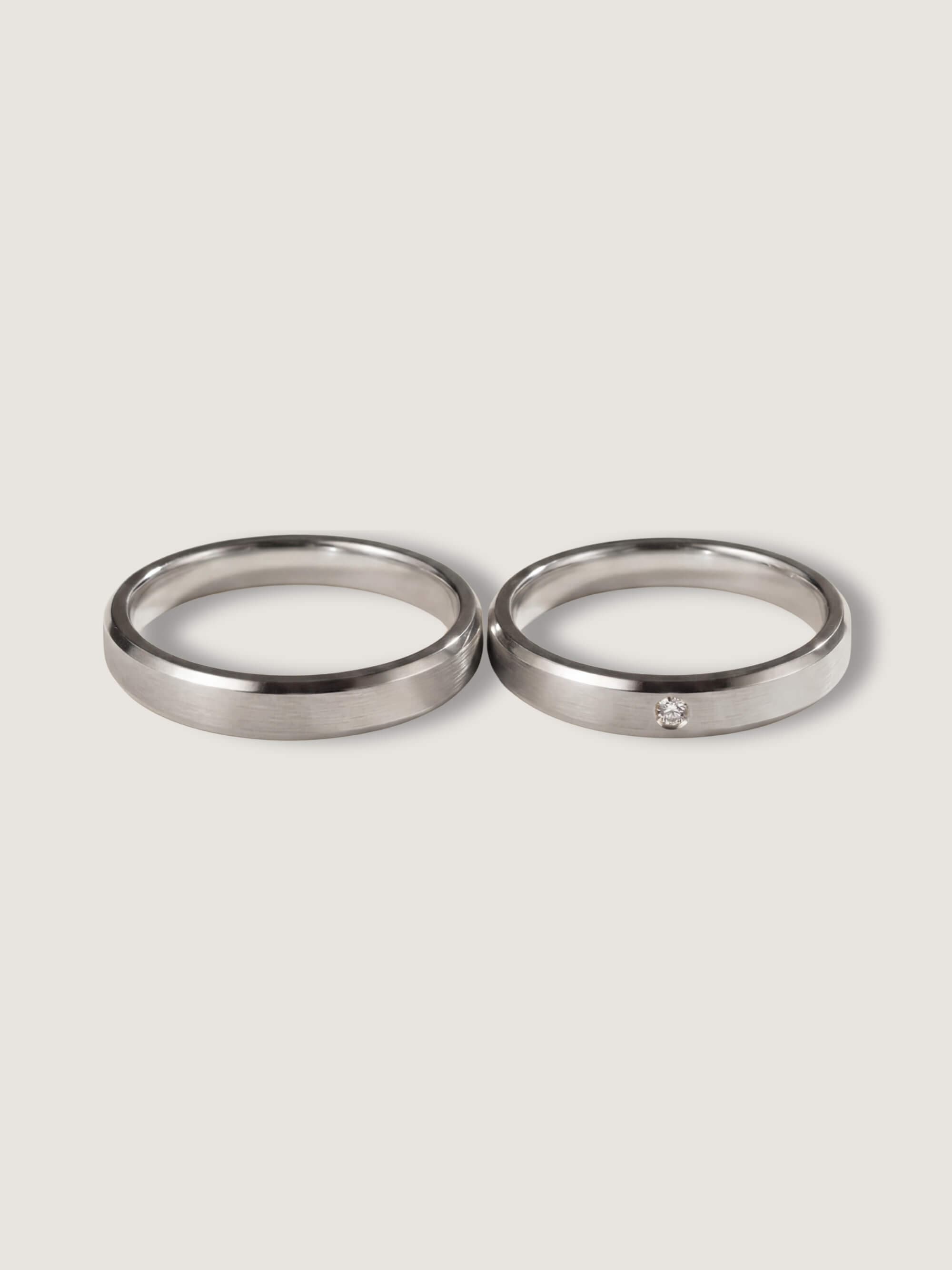 Summit and Starlit Summit Duo Wedding Rings in White Gold