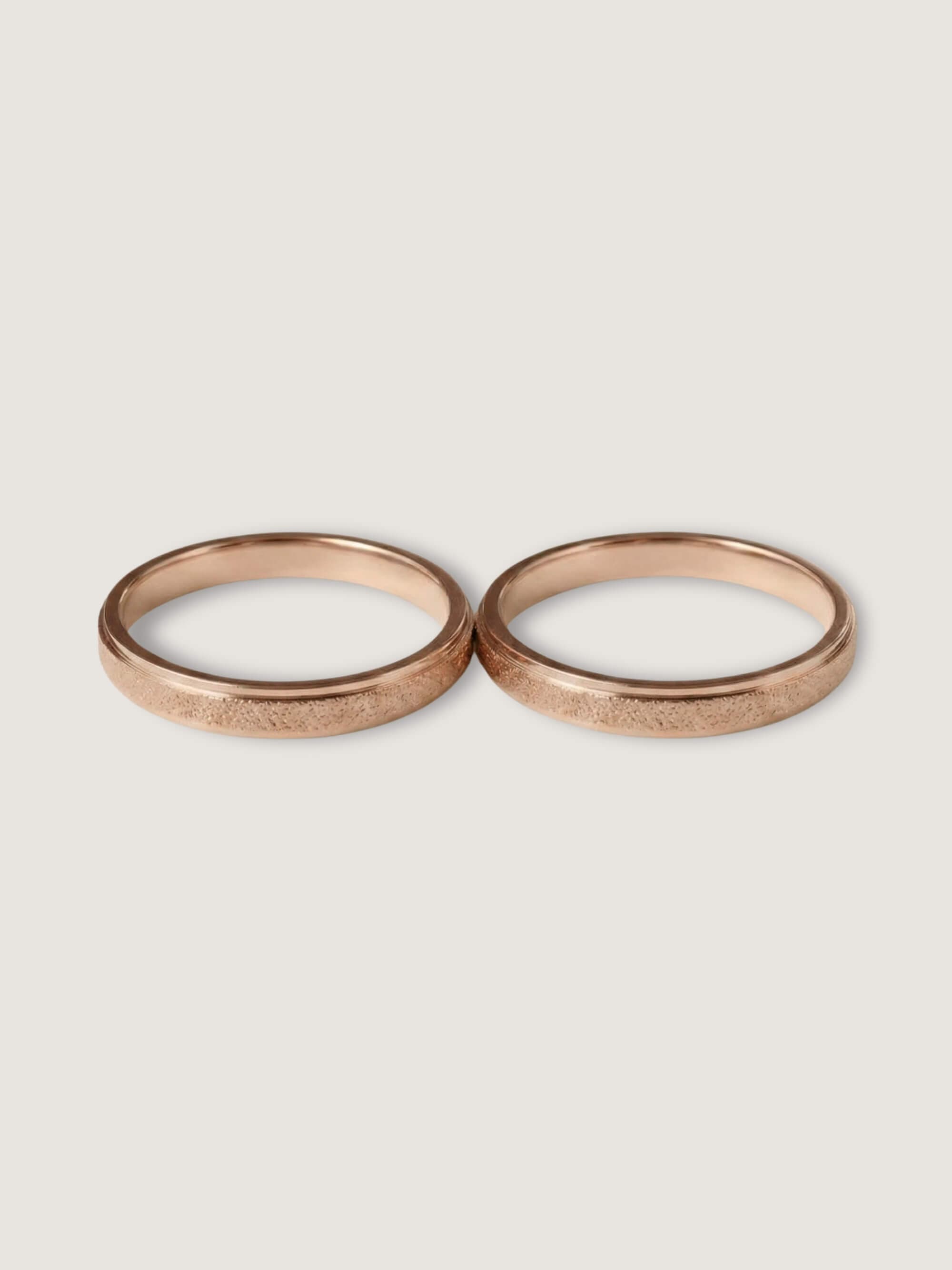 Terra Duo Wedding Rings in Rose Gold