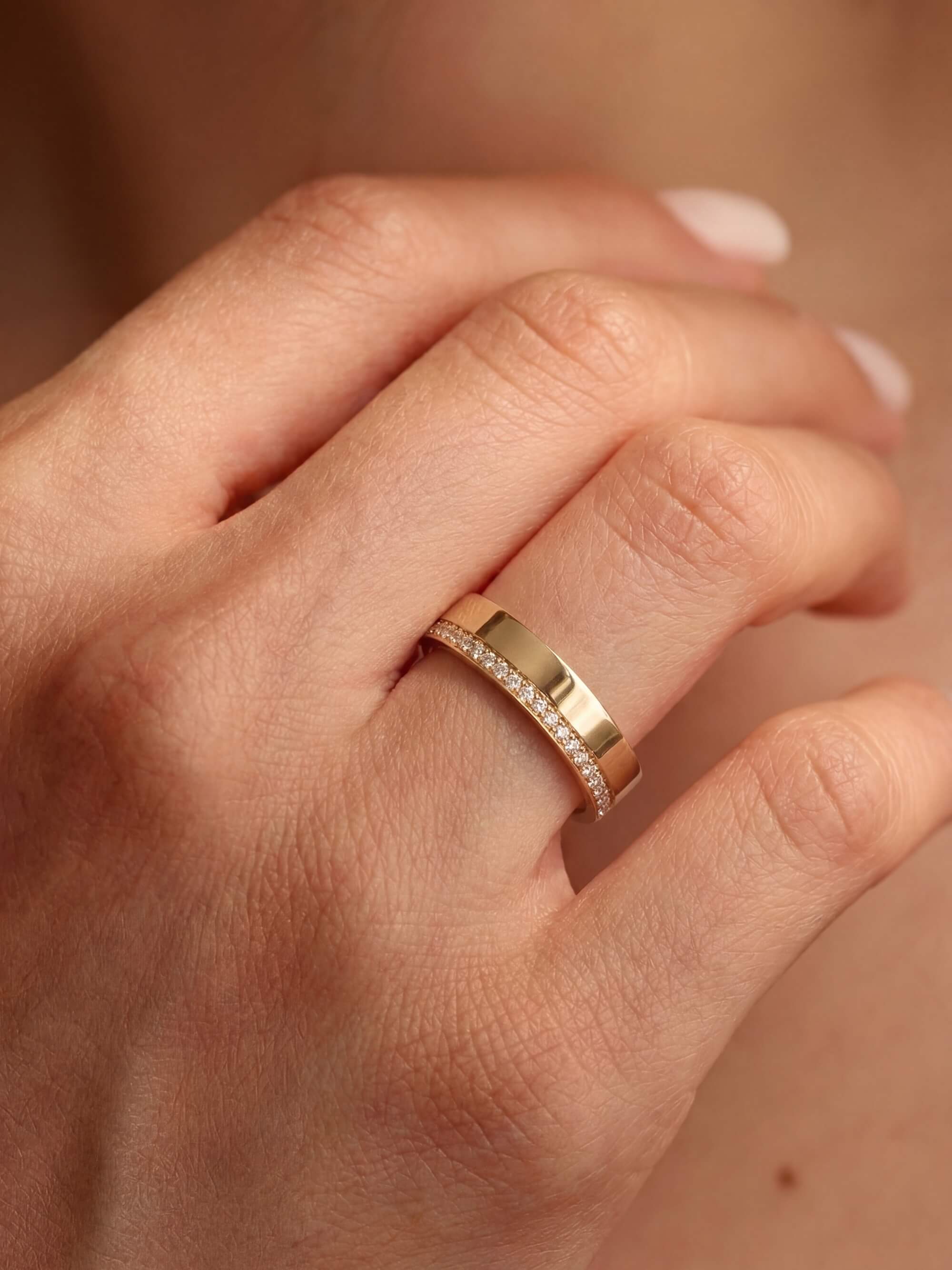 Threshold wedding ring on hand