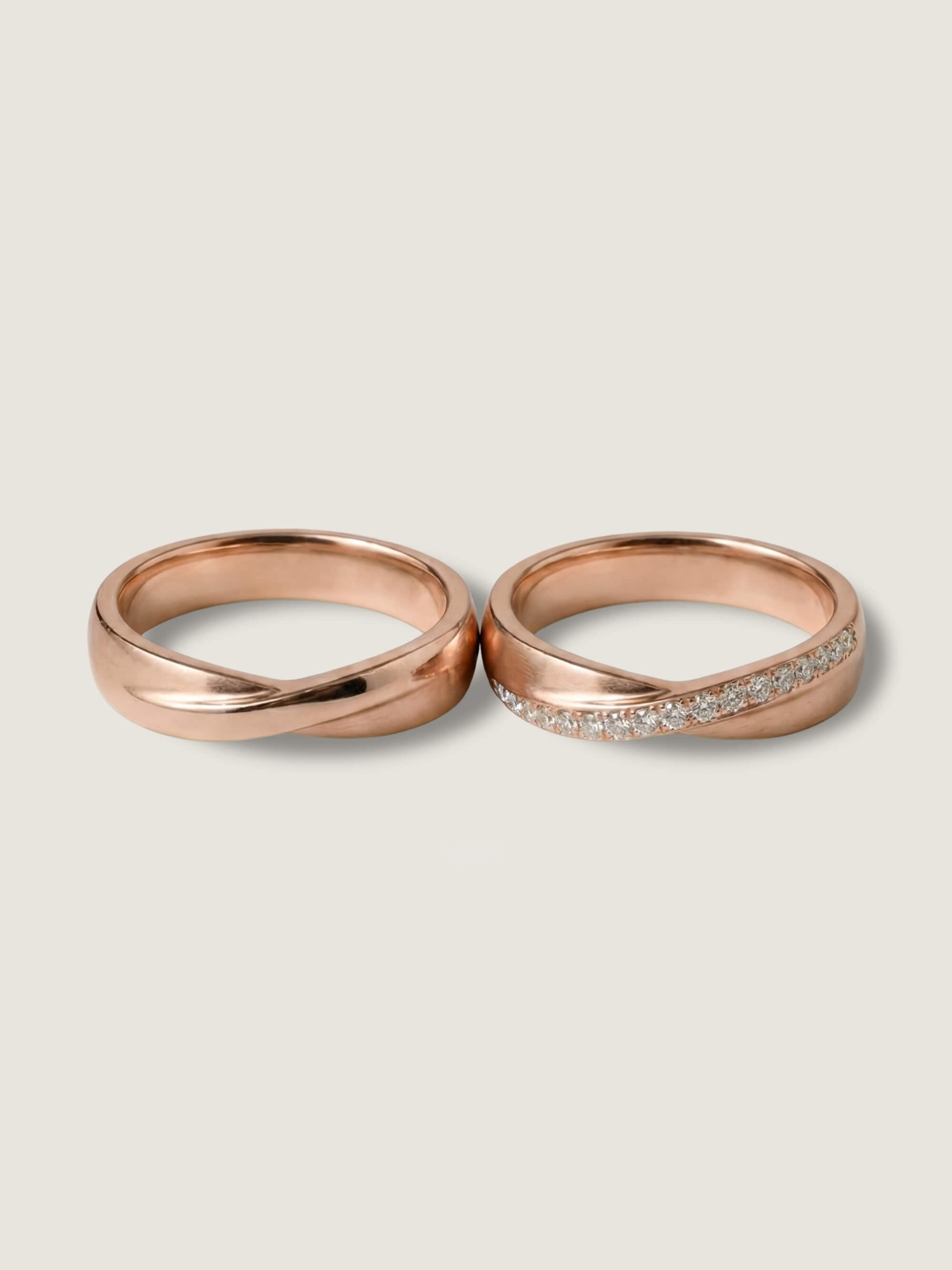 Union and Stellar Union duo wedding rings in rose gold