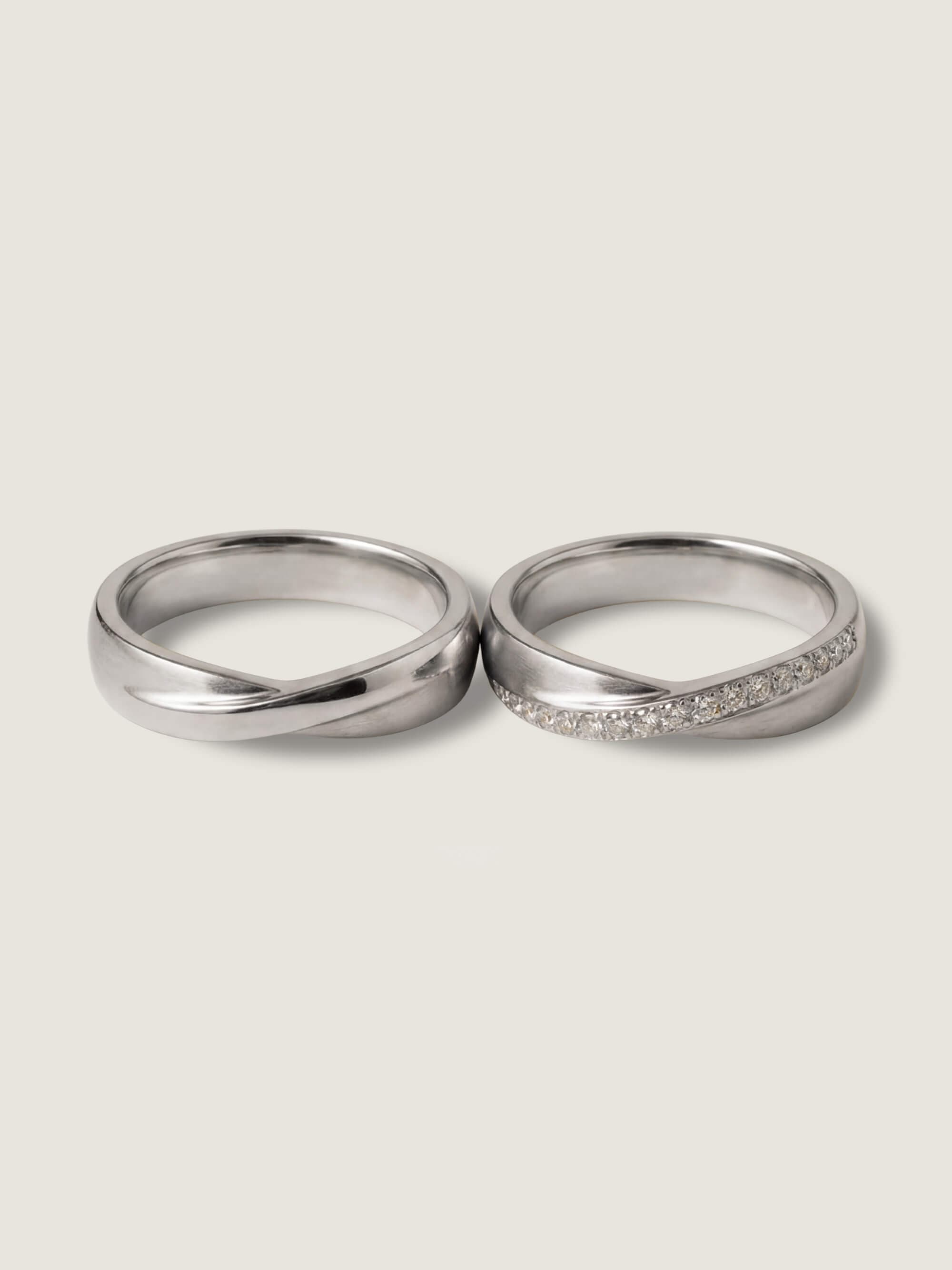 Union and Stellar Union duo wedding rings in white gold